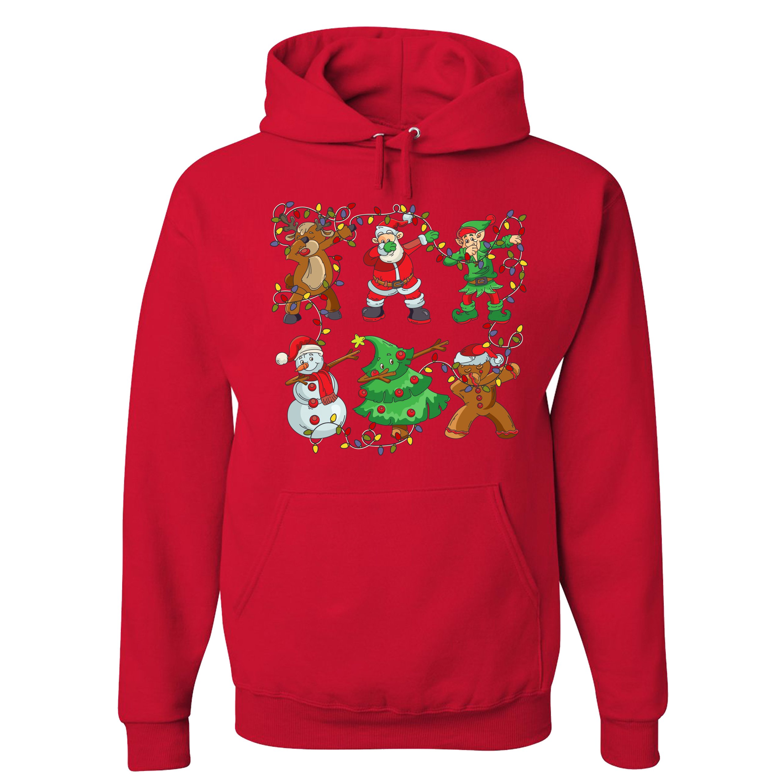 Christmas Crew Dabbing Sweatshirt Reindeer Santa Claus Elf Snowman Hoodie - Picture 18 of 36