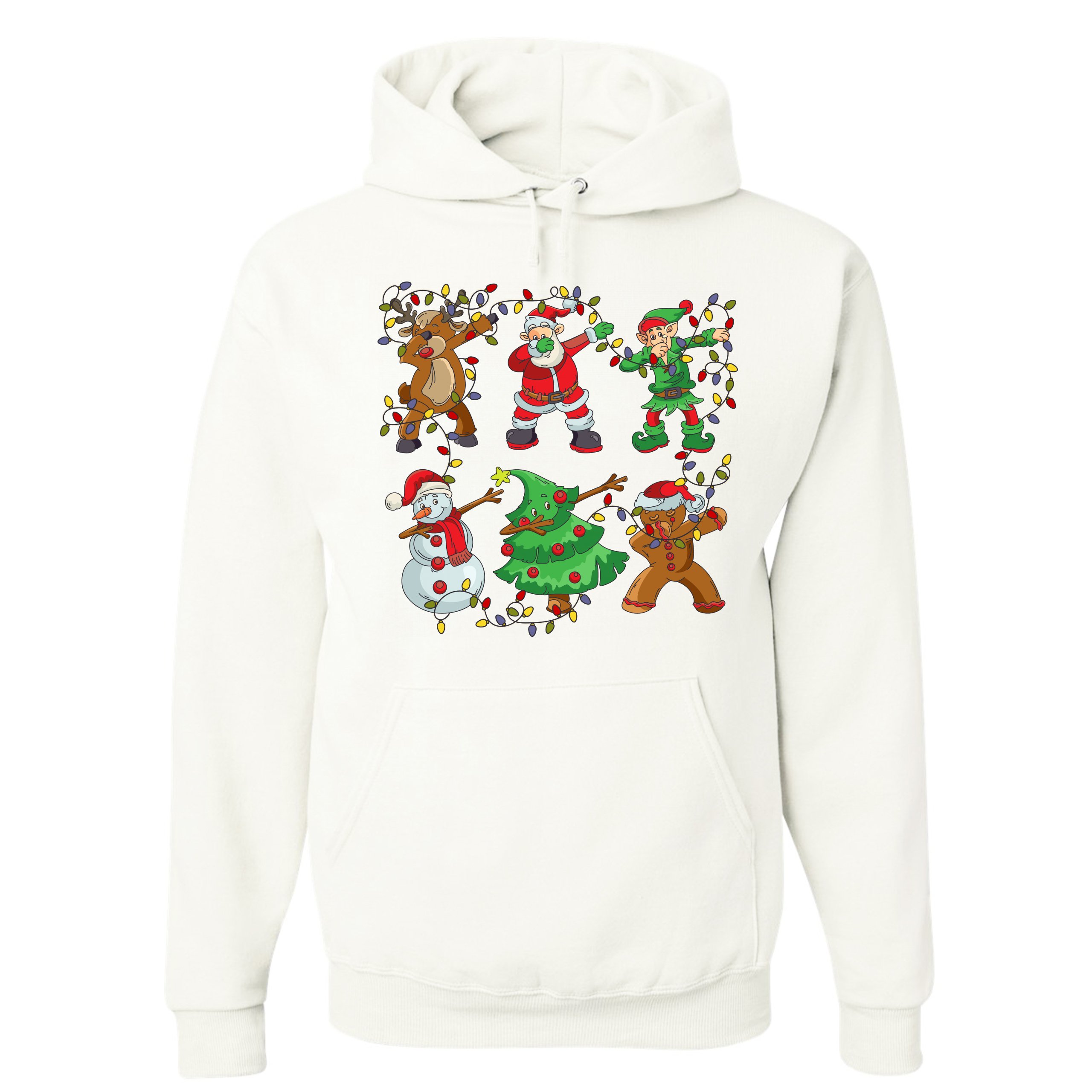 Christmas Crew Dabbing Sweatshirt Reindeer Santa Claus Elf Snowman Hoodie - Picture 23 of 36