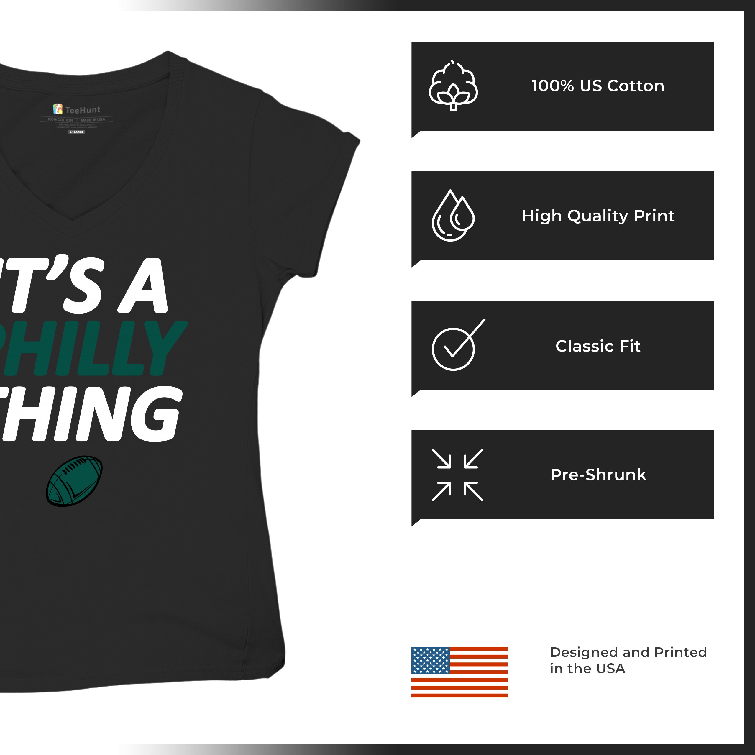 It's a Philly Thing Funny Women's V-Neck T-shirt Philadelphia Birds Fan Tee - Picture 7 of 64