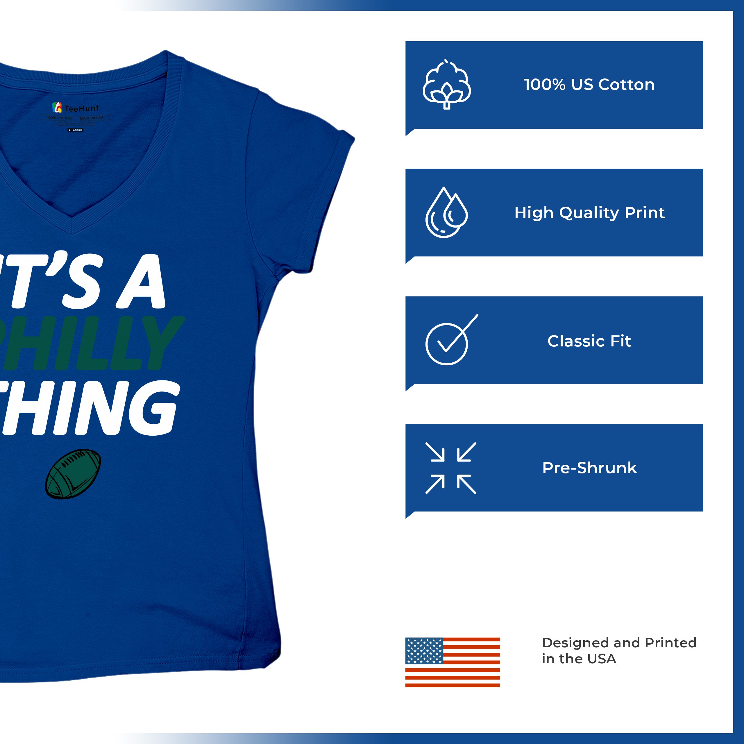 It's a Philly Thing Funny Women's V-Neck T-shirt Philadelphia Birds Fan Tee - Picture 49 of 64