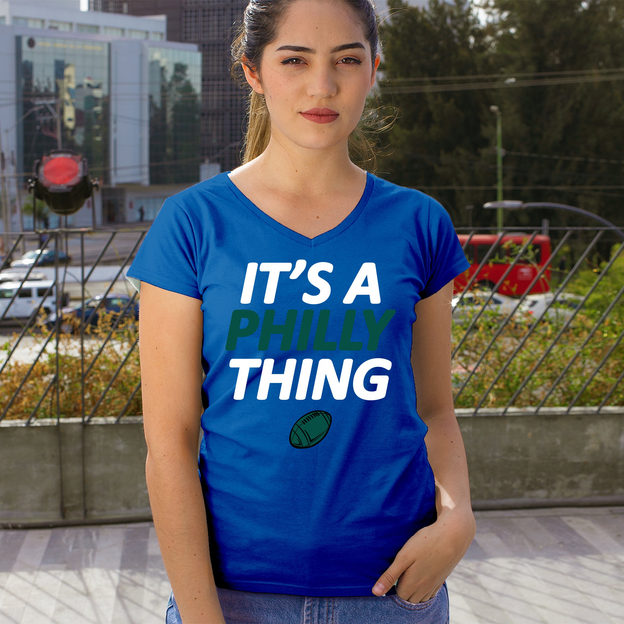It's a Philly Thing Funny Women's V-Neck T-shirt Philadelphia Birds Fan Tee - Picture 47 of 64