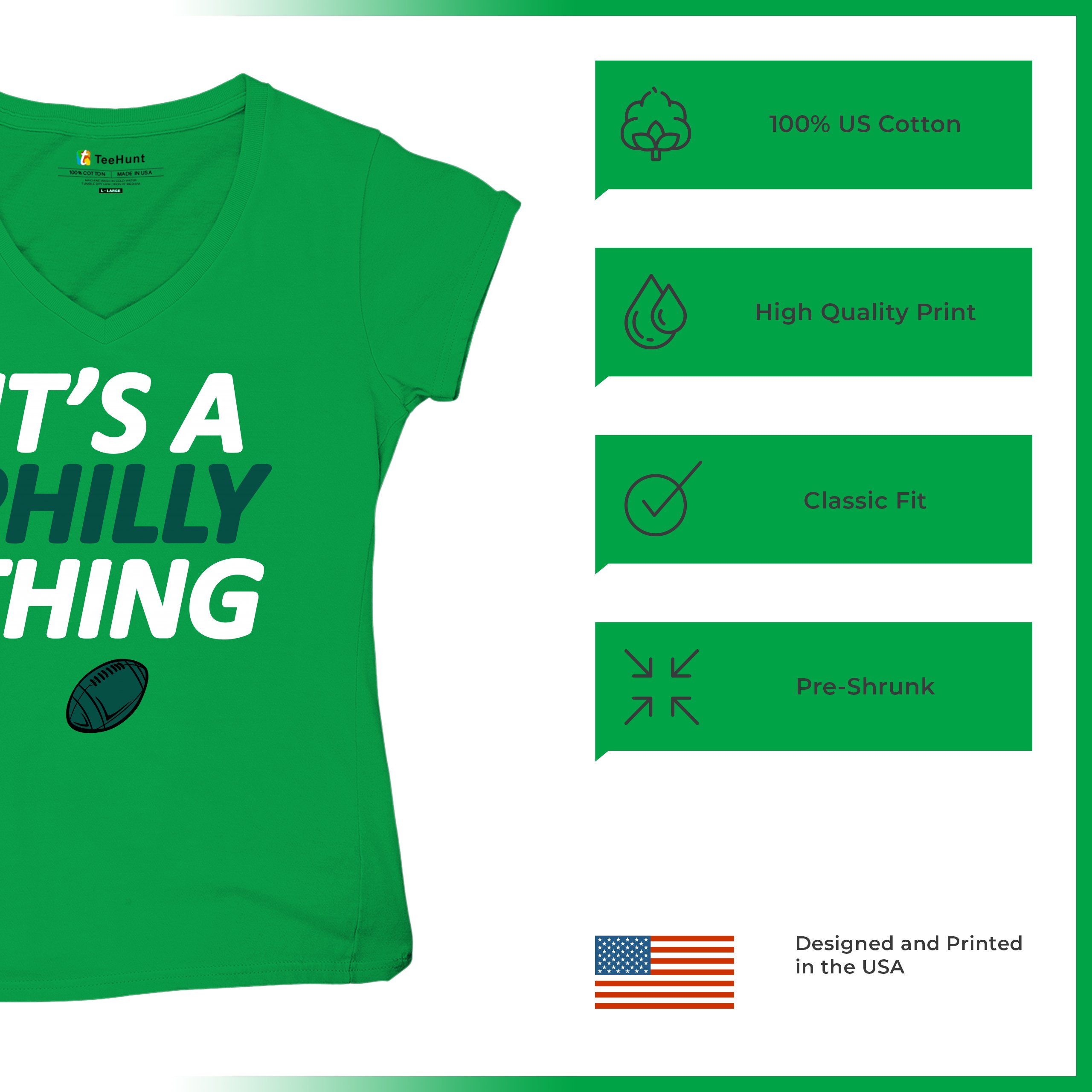 It's a Philly Thing Funny Women's V-Neck T-shirt Philadelphia Birds Fan Tee - Picture 42 of 64
