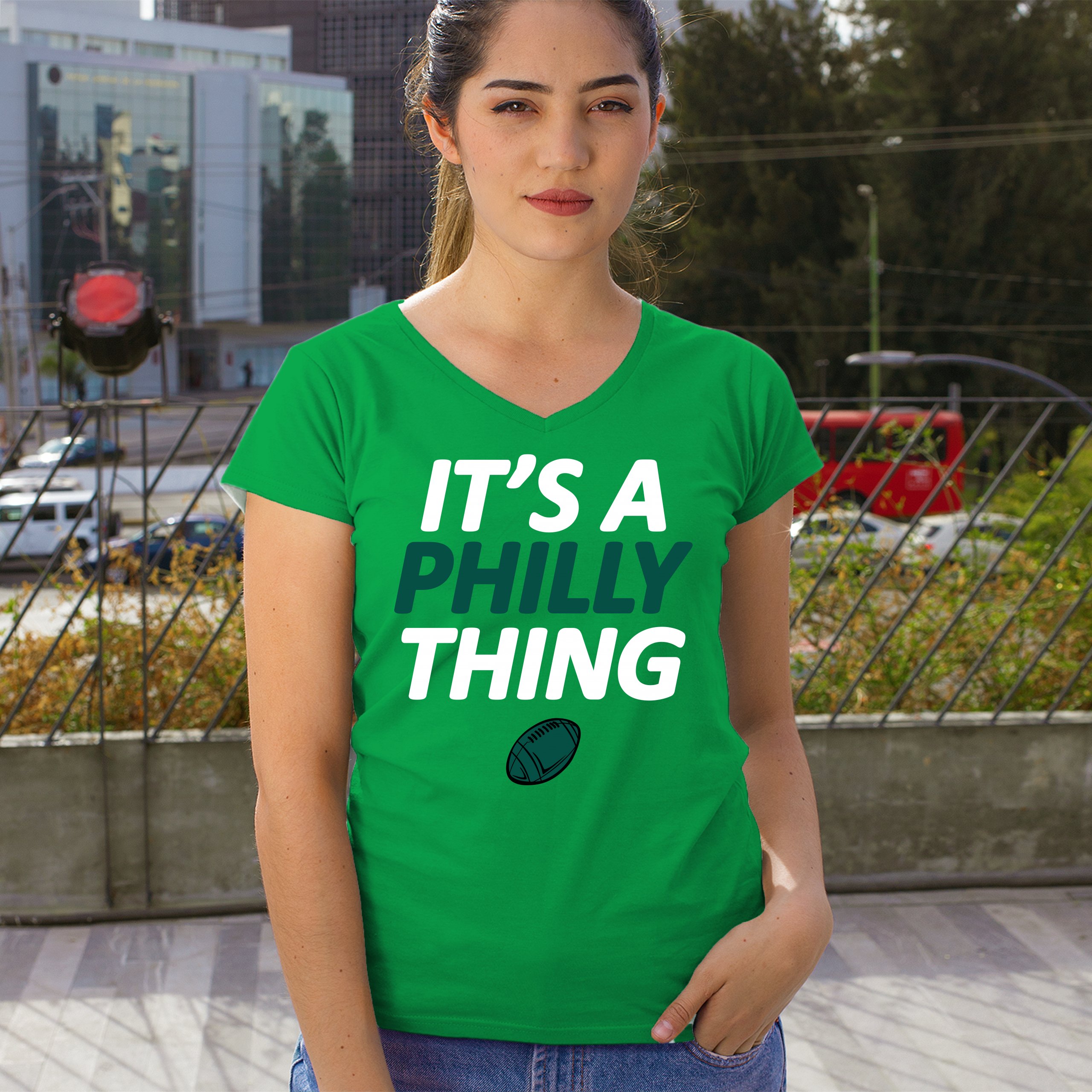 It's a Philly Thing Funny Women's V-Neck T-shirt Philadelphia Birds Fan Tee - Picture 40 of 64
