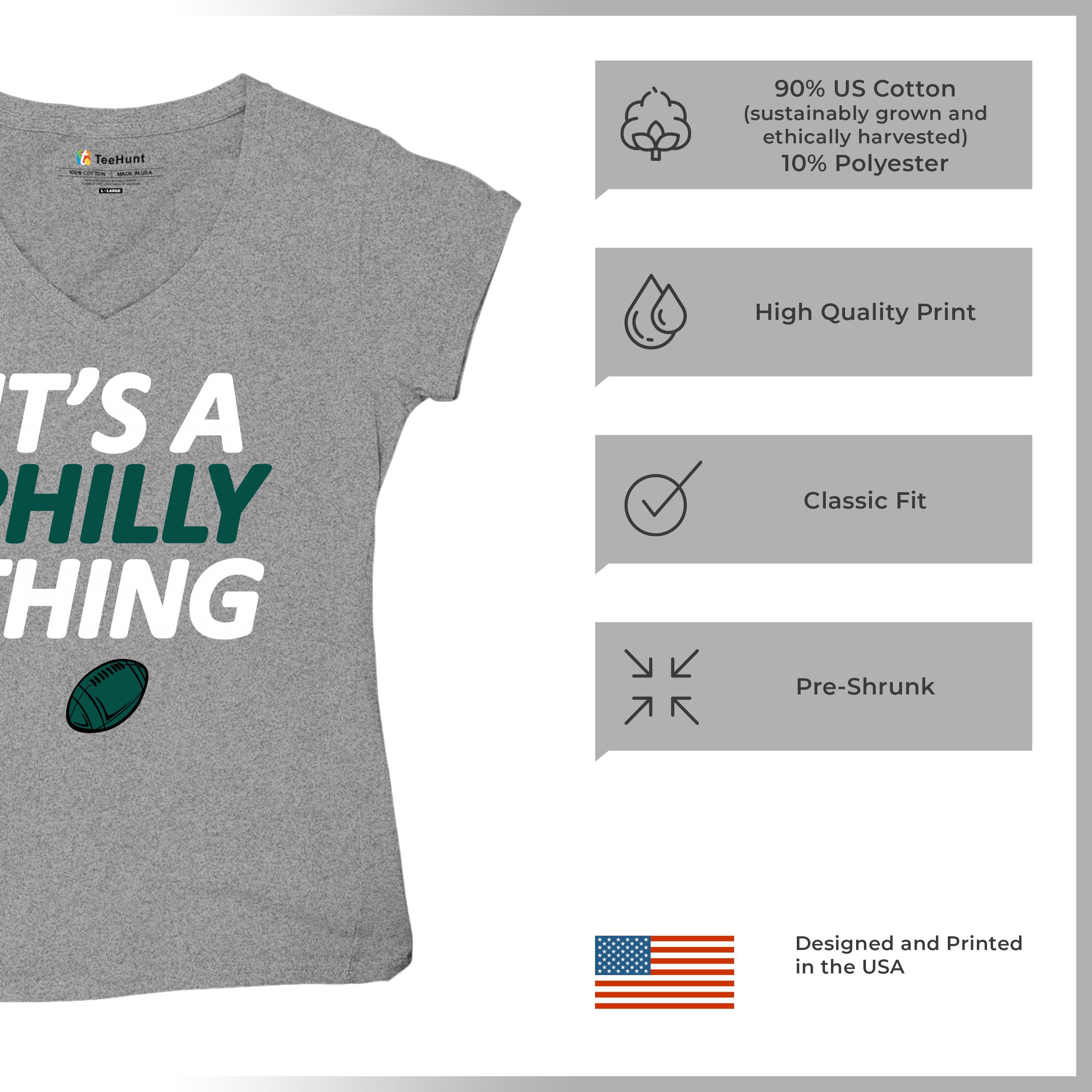 It's a Philly Thing Funny Women's V-Neck T-shirt Philadelphia Birds Fan Tee - Picture 14 of 64