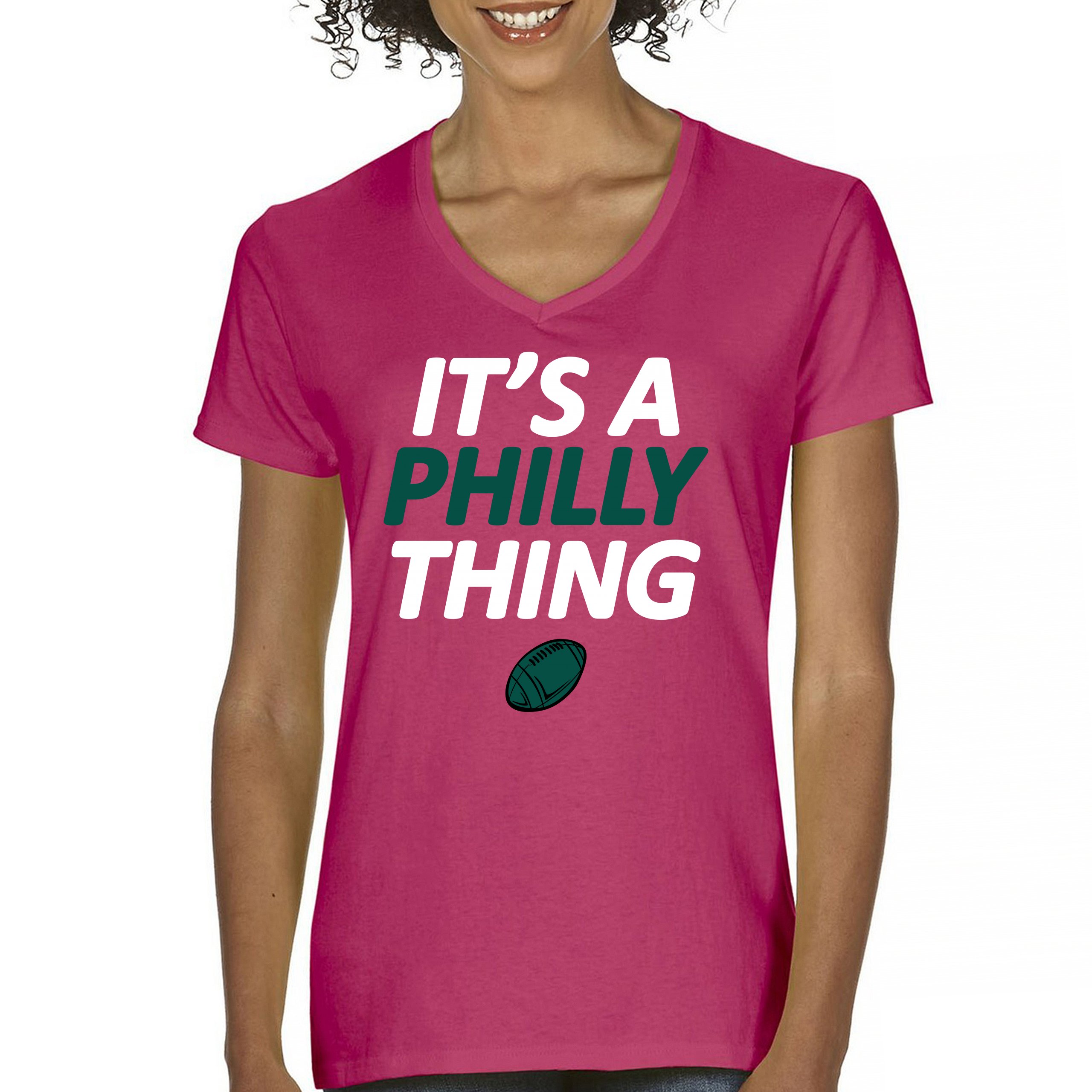 It's a Philly Thing Funny Women's V-Neck T-shirt Philadelphia Birds Fan Tee - Picture 51 of 64