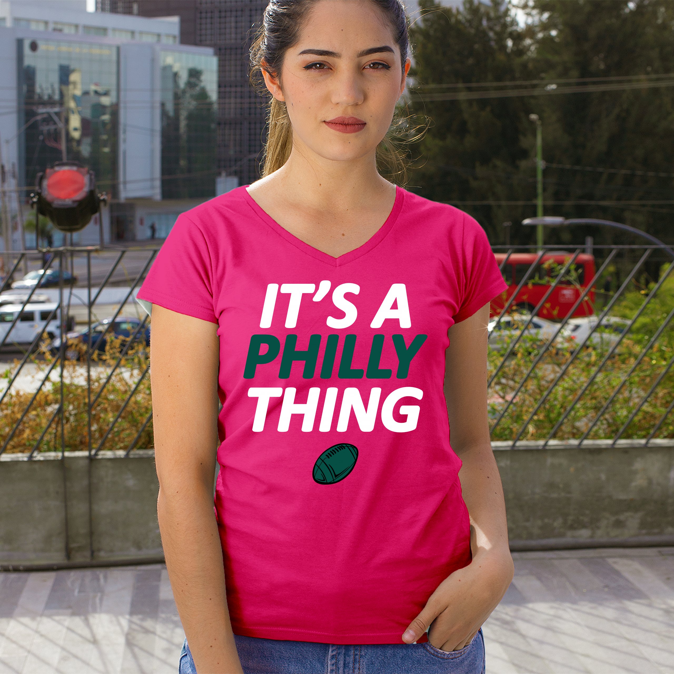 It's a Philly Thing Funny Women's V-Neck T-shirt Philadelphia Birds Fan Tee - Picture 54 of 64