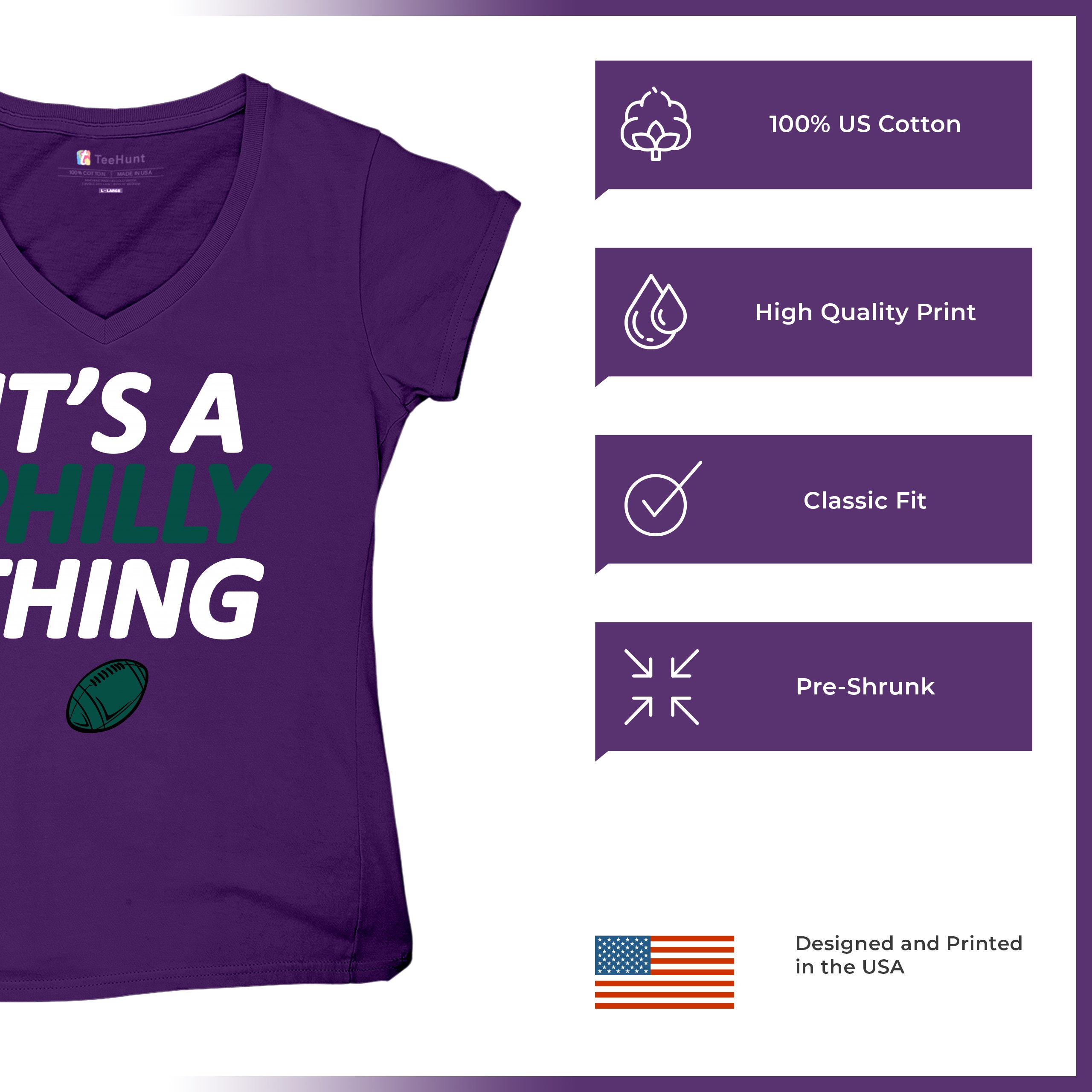 It's a Philly Thing Funny Women's V-Neck T-shirt Philadelphia Birds Fan Tee - Picture 21 of 64