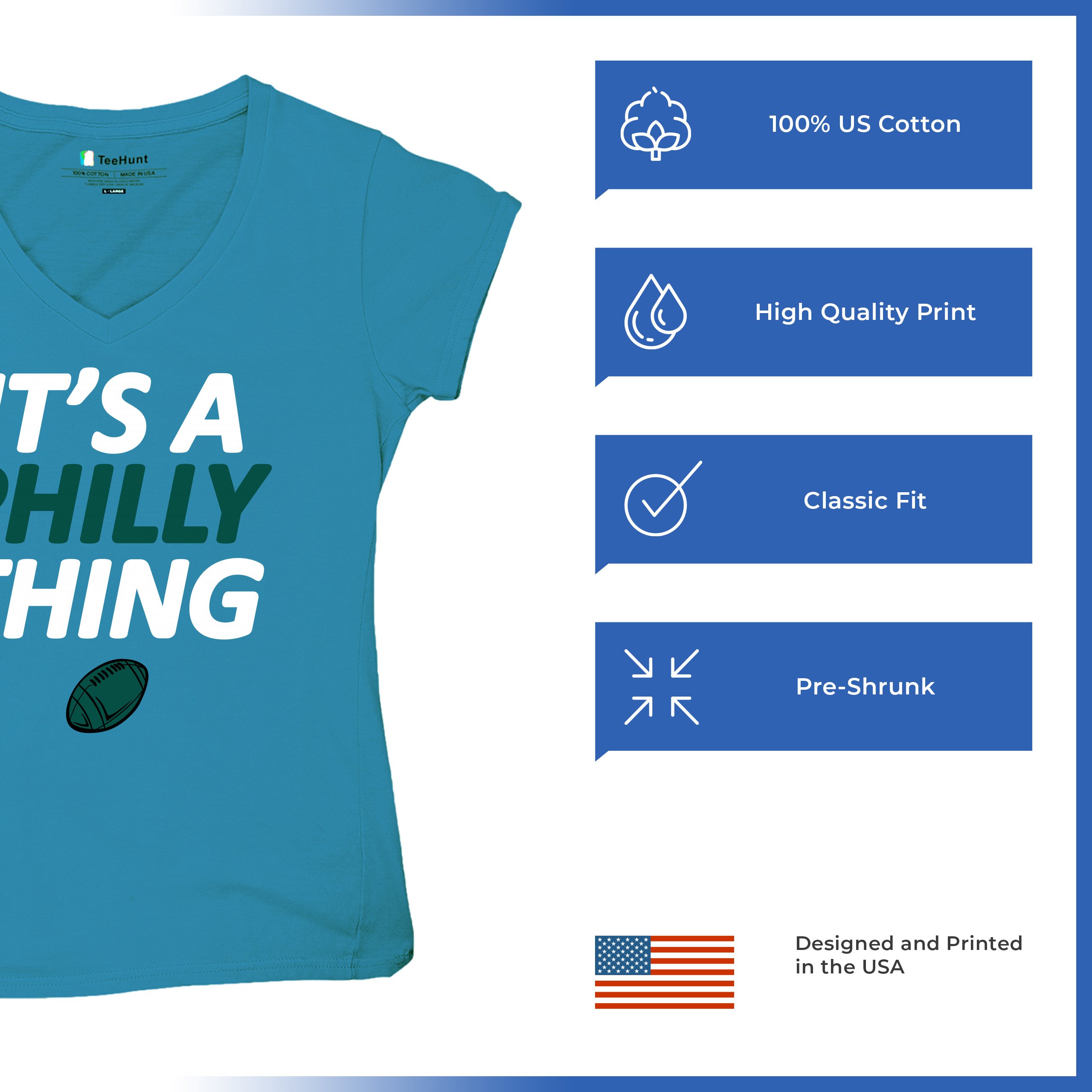 It's a Philly Thing Funny Women's V-Neck T-shirt Philadelphia Birds Fan Tee - Picture 63 of 64