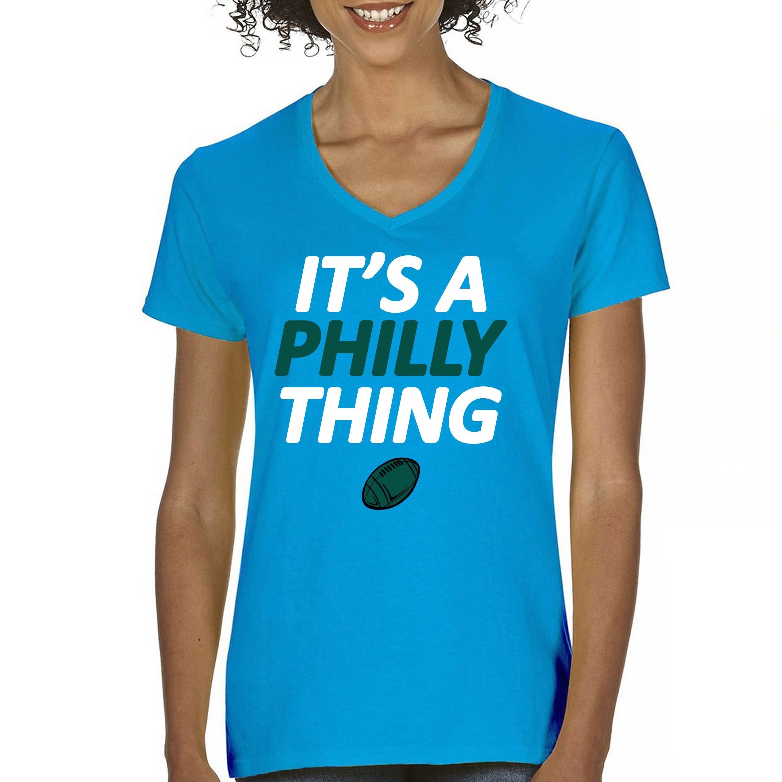 It's a Philly Thing Funny Women's V-Neck T-shirt Philadelphia Birds Fan Tee - Picture 58 of 64