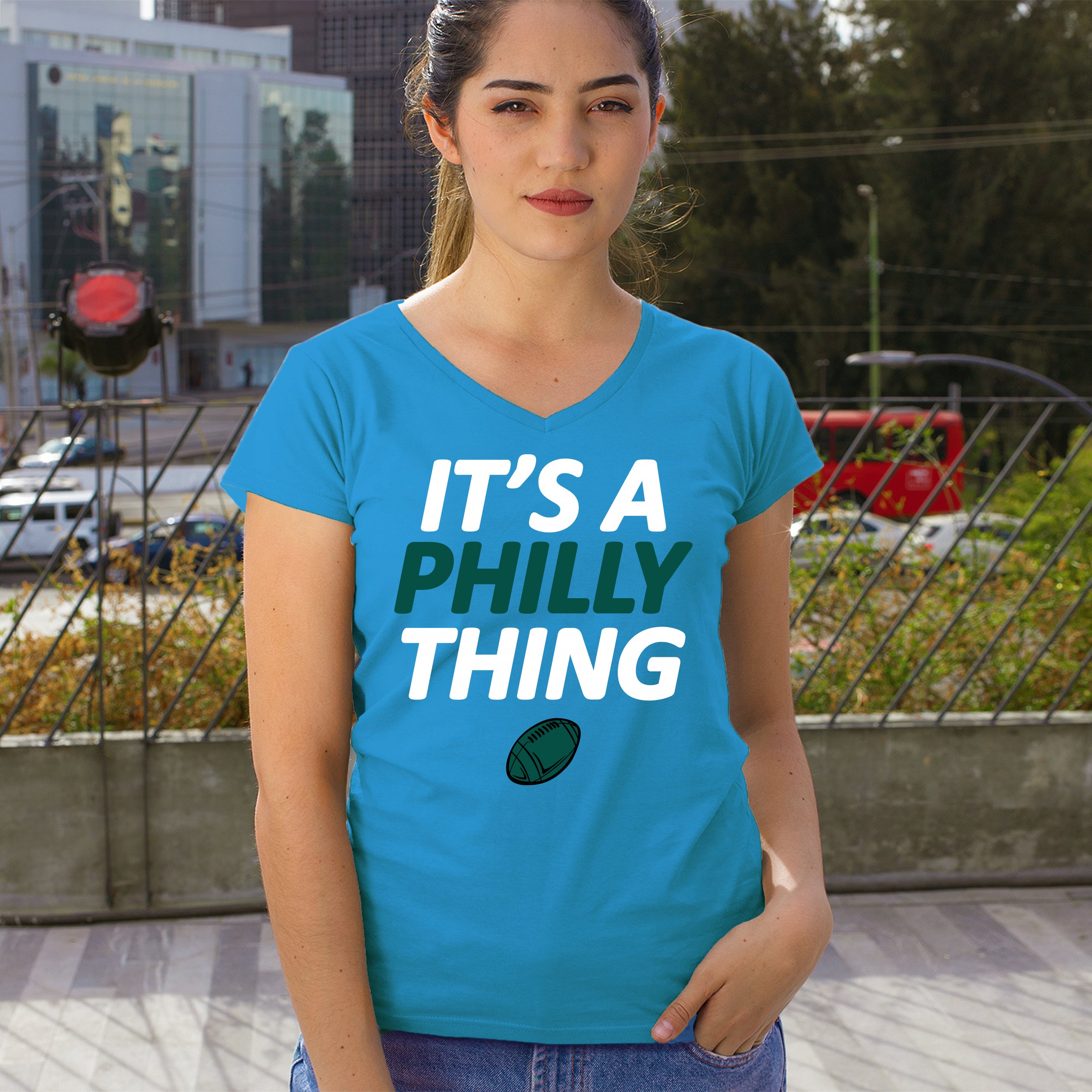 It's a Philly Thing Funny Women's V-Neck T-shirt Philadelphia Birds Fan Tee - Picture 61 of 64