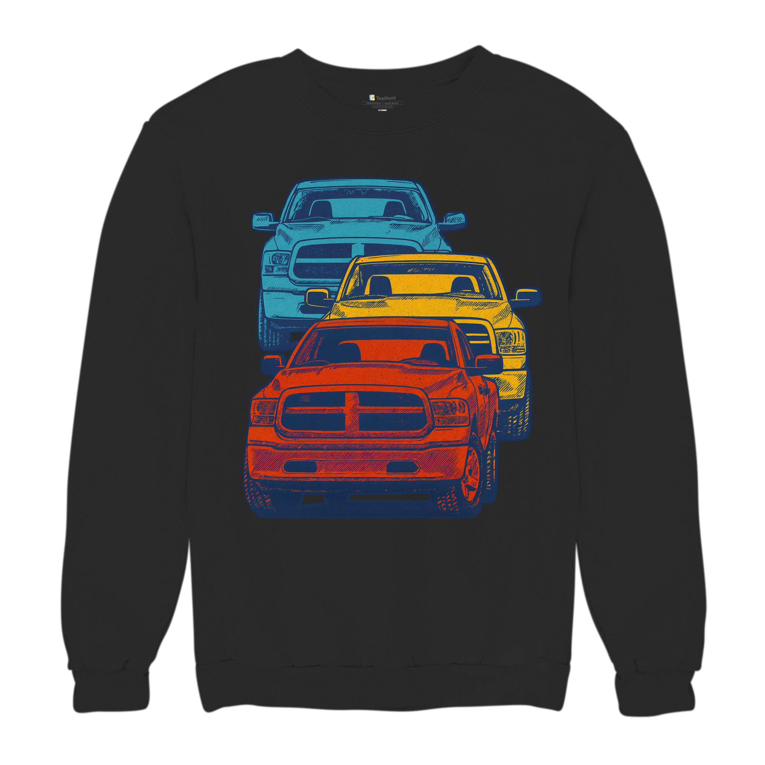 American Pickup Truck Stack Sweatshirt 4X4 Offroad Power Heavy Duty Crewneck - Picture 6 of 50