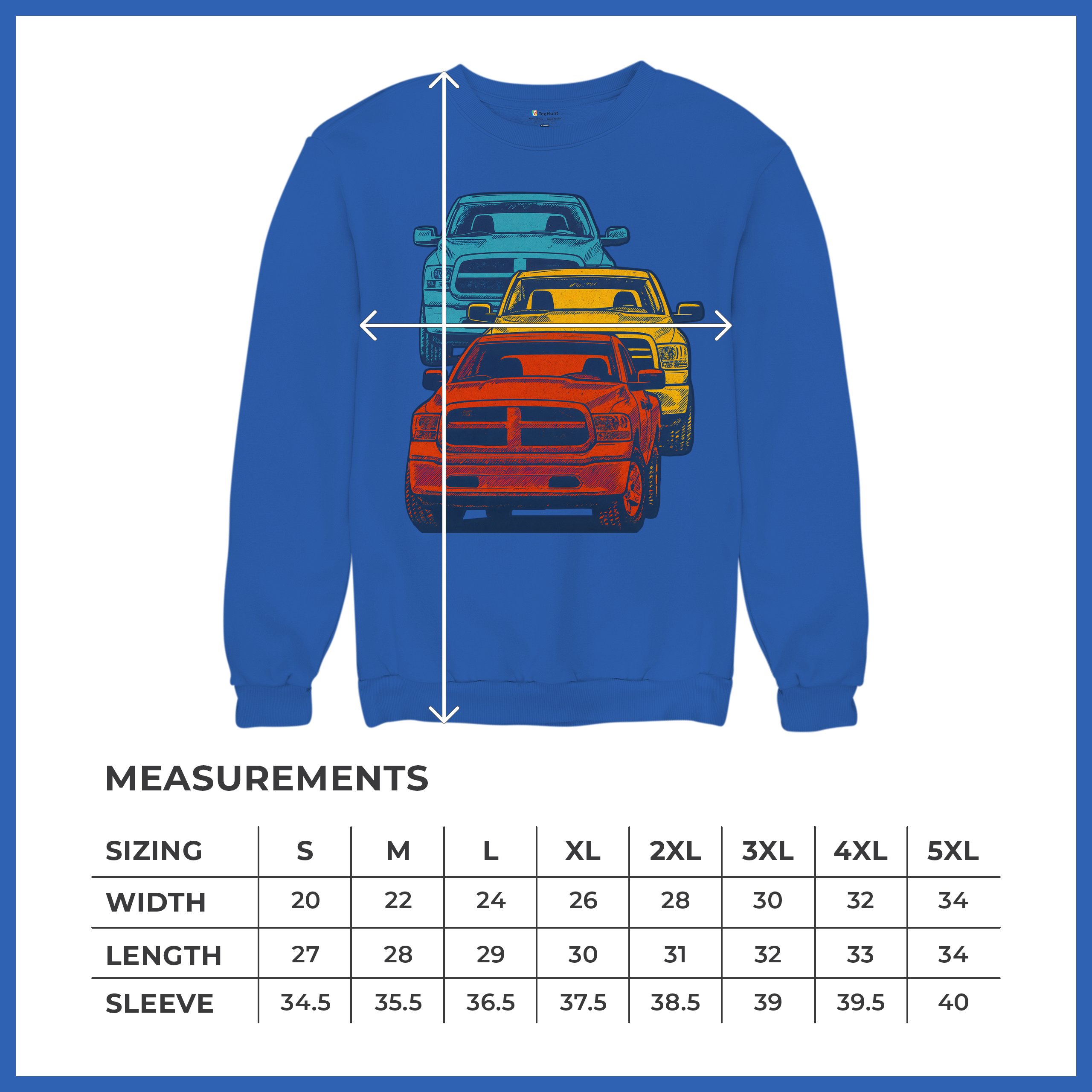 American Pickup Truck Stack Sweatshirt 4X4 Offroad Power Heavy Duty Crewneck - Picture 50 of 50