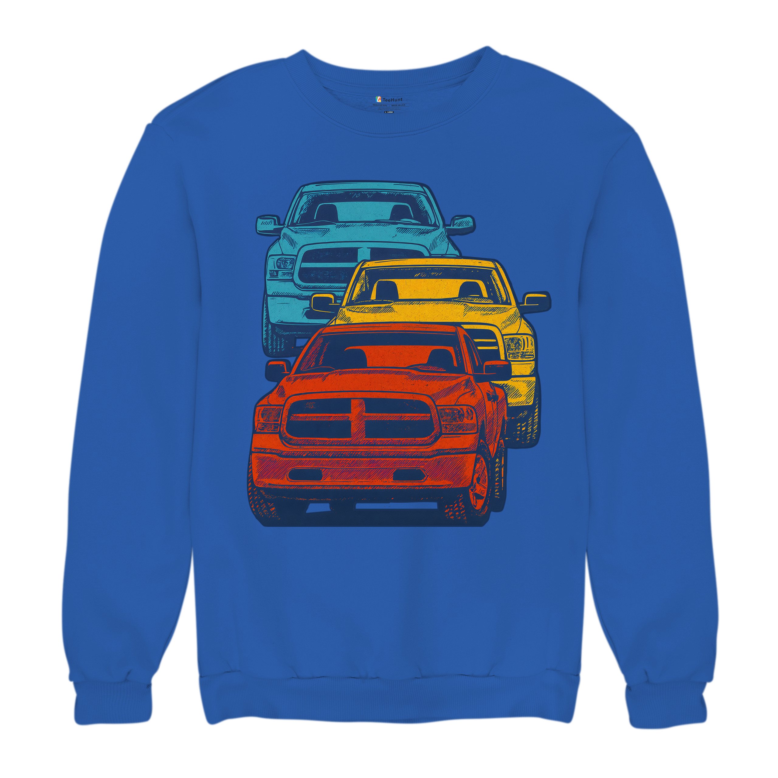American Pickup Truck Stack Sweatshirt 4X4 Offroad Power Heavy Duty Crewneck - Picture 48 of 50