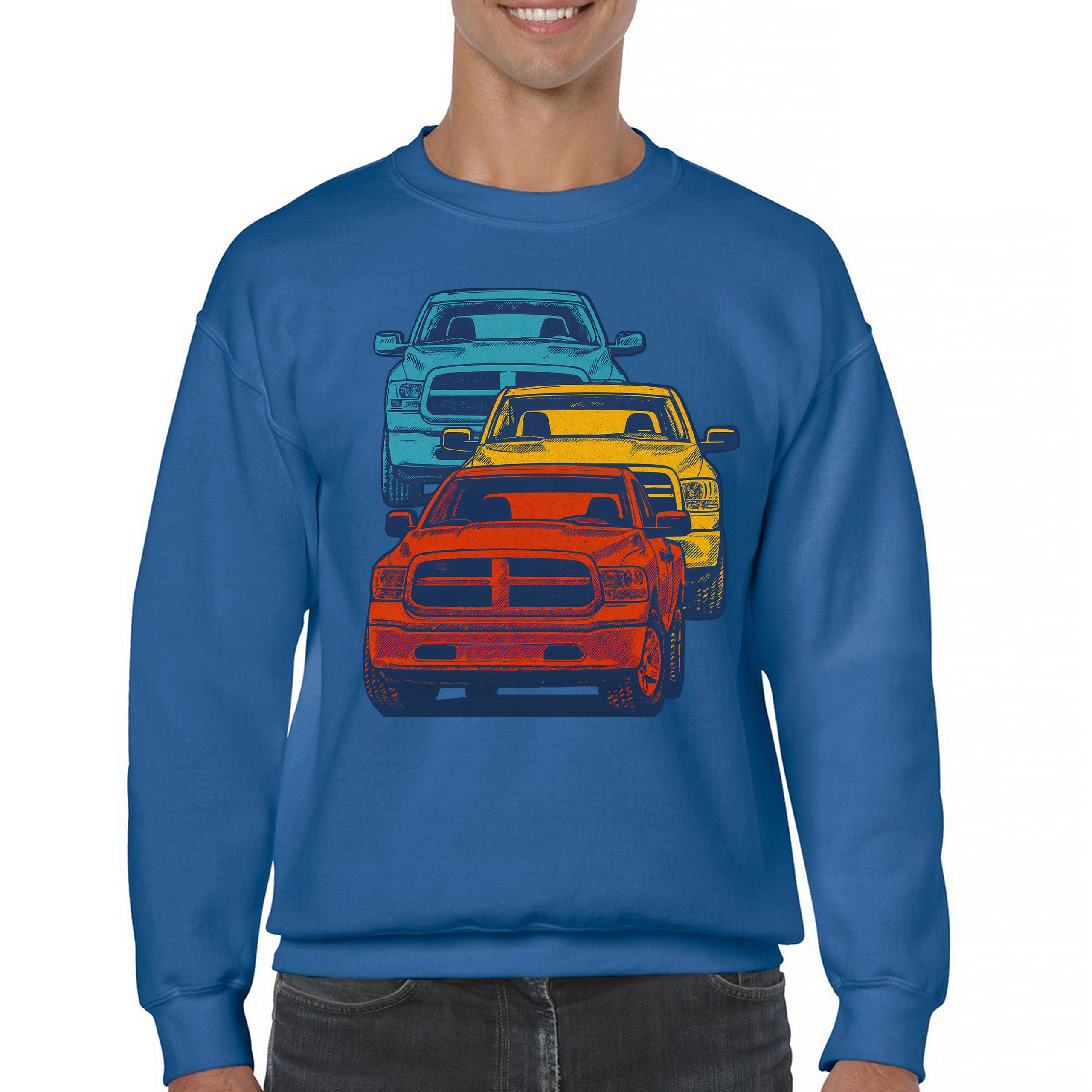 American Pickup Truck Stack Sweatshirt 4X4 Offroad Power Heavy Duty Crewneck - Picture 44 of 50