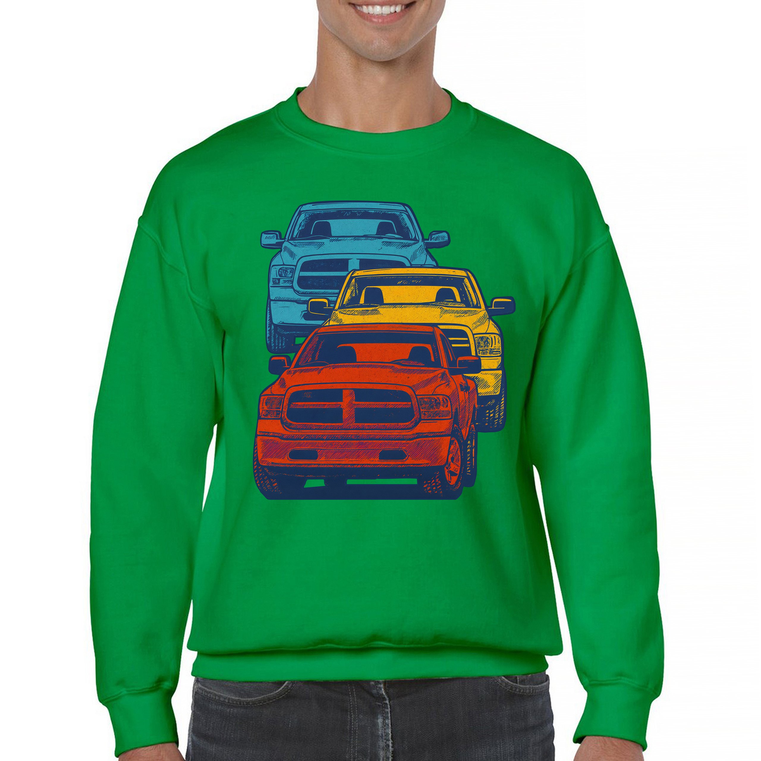 American Pickup Truck Stack Sweatshirt 4X4 Offroad Power Heavy Duty Crewneck - Picture 37 of 50