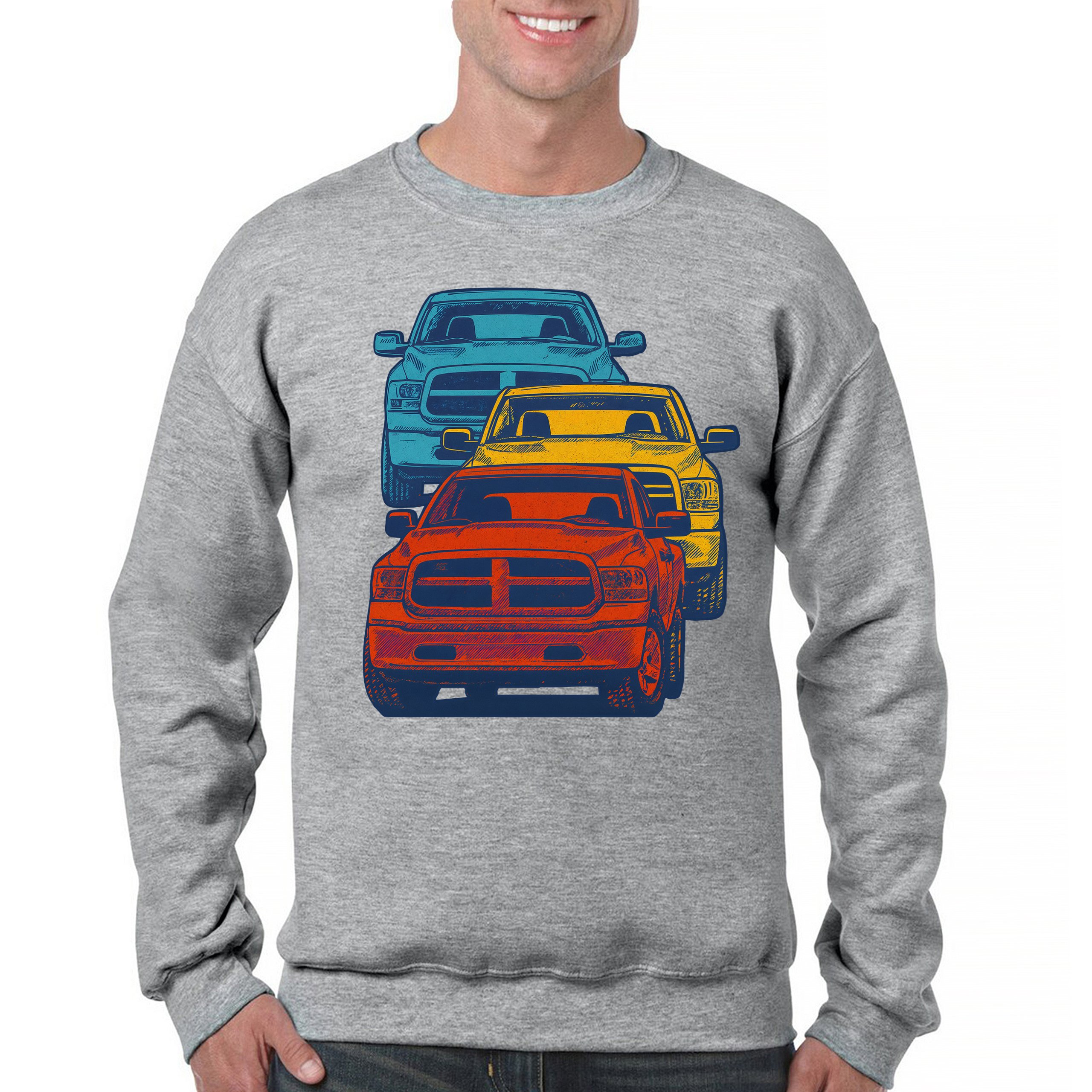 American Pickup Truck Stack Sweatshirt 4X4 Offroad Power Heavy Duty Crewneck - Picture 9 of 50