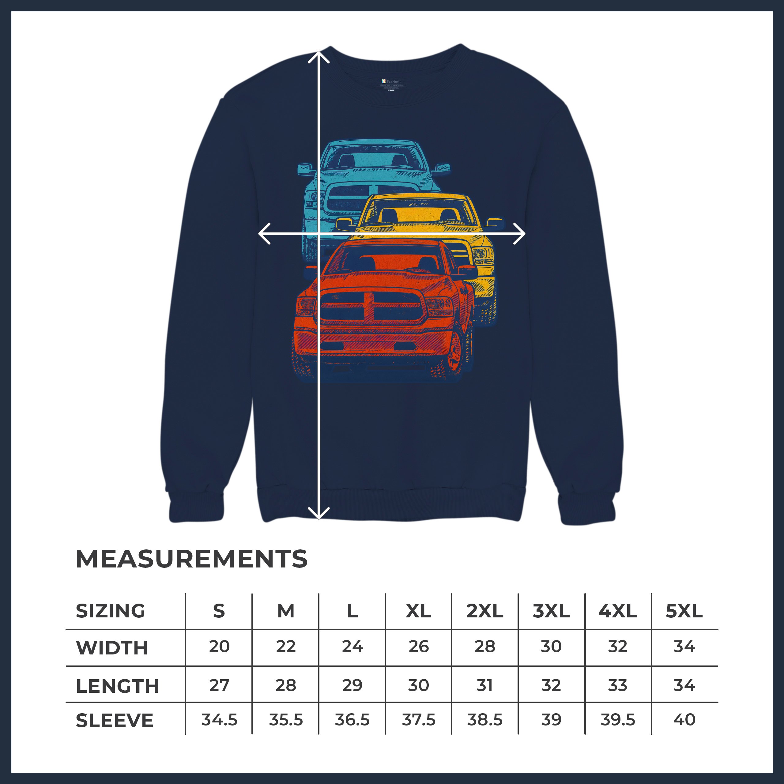 American Pickup Truck Stack Sweatshirt 4X4 Offroad Power Heavy Duty Crewneck - Picture 36 of 50