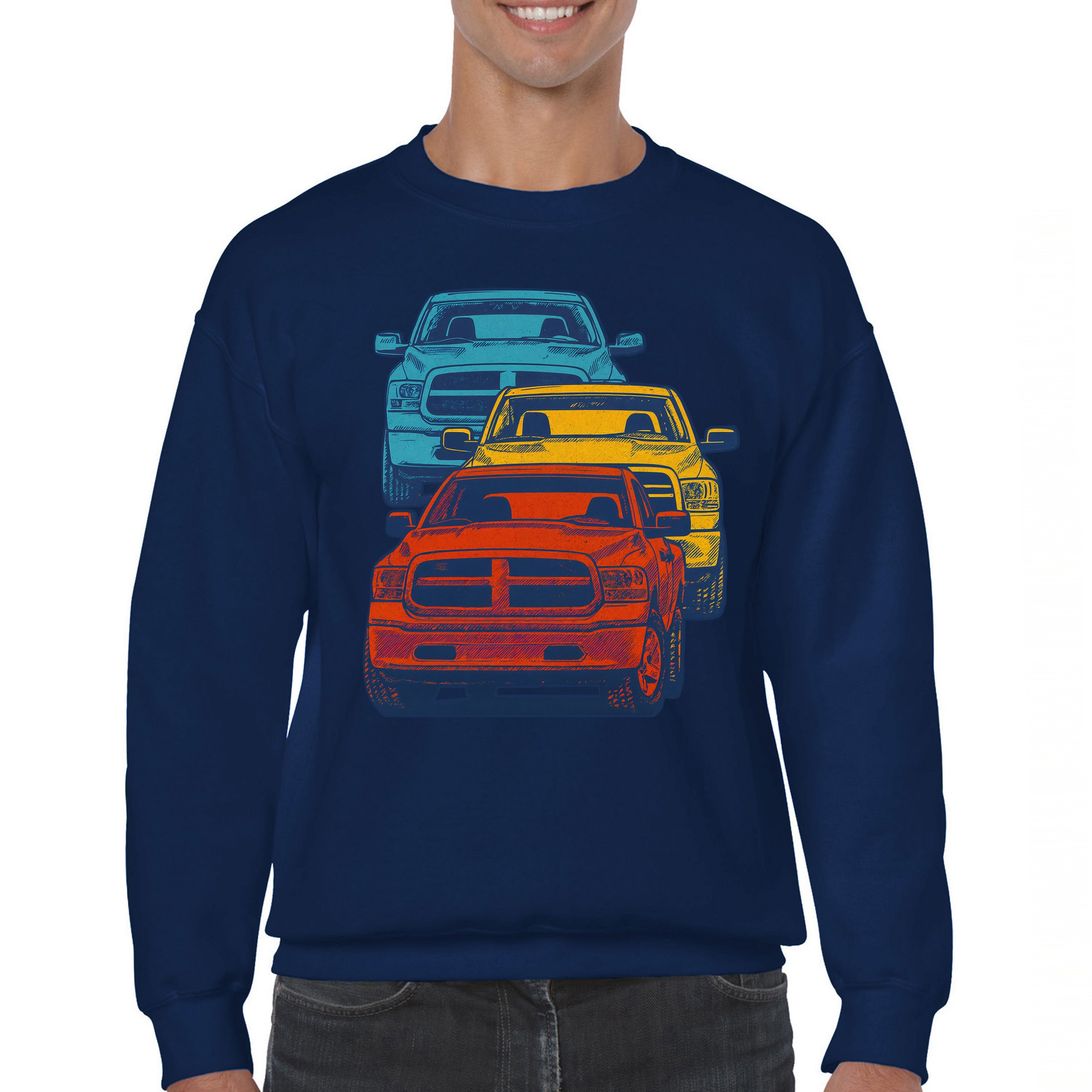 American Pickup Truck Stack Sweatshirt 4X4 Offroad Power Heavy Duty Crewneck - Picture 30 of 50
