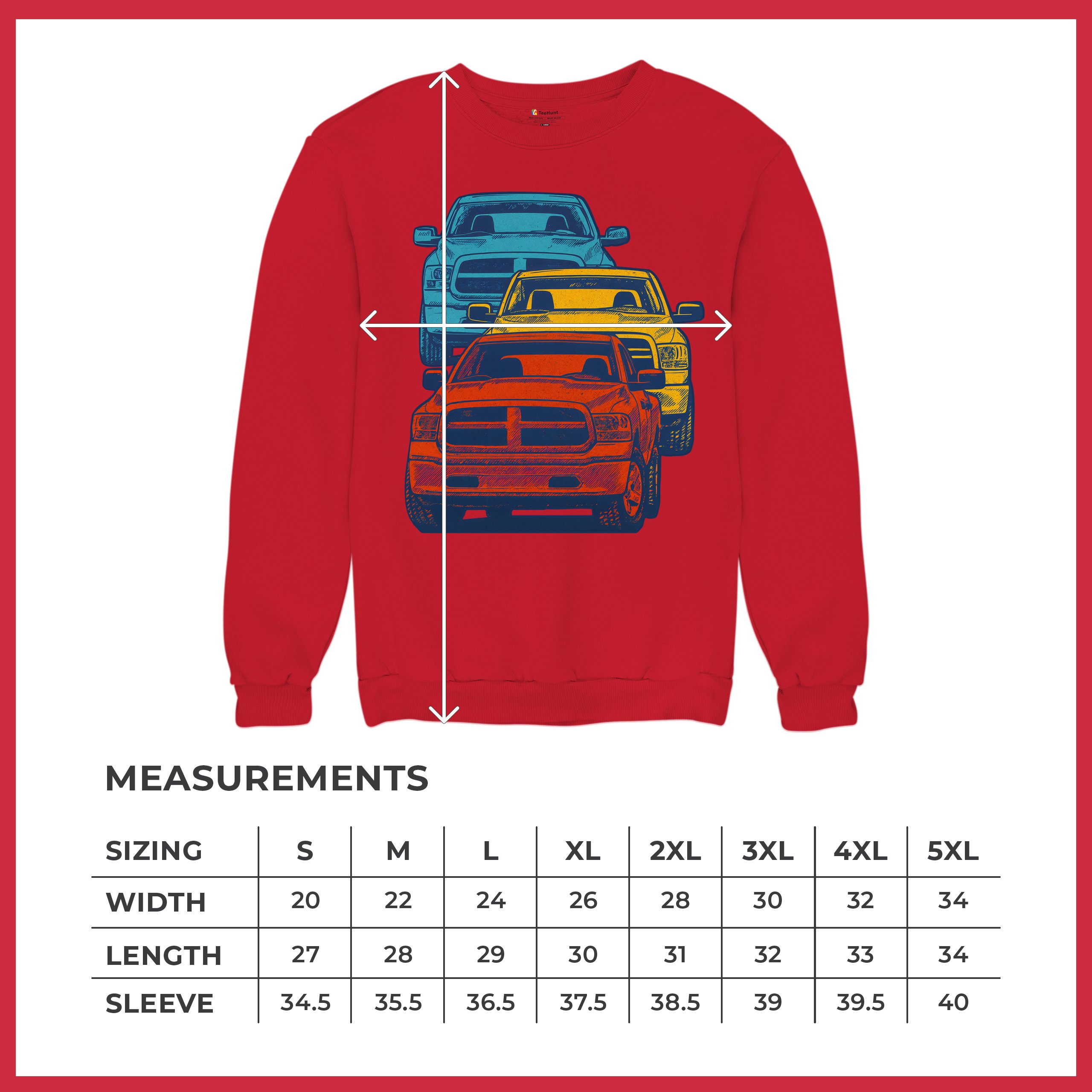 American Pickup Truck Stack Sweatshirt 4X4 Offroad Power Heavy Duty Crewneck - Picture 22 of 50