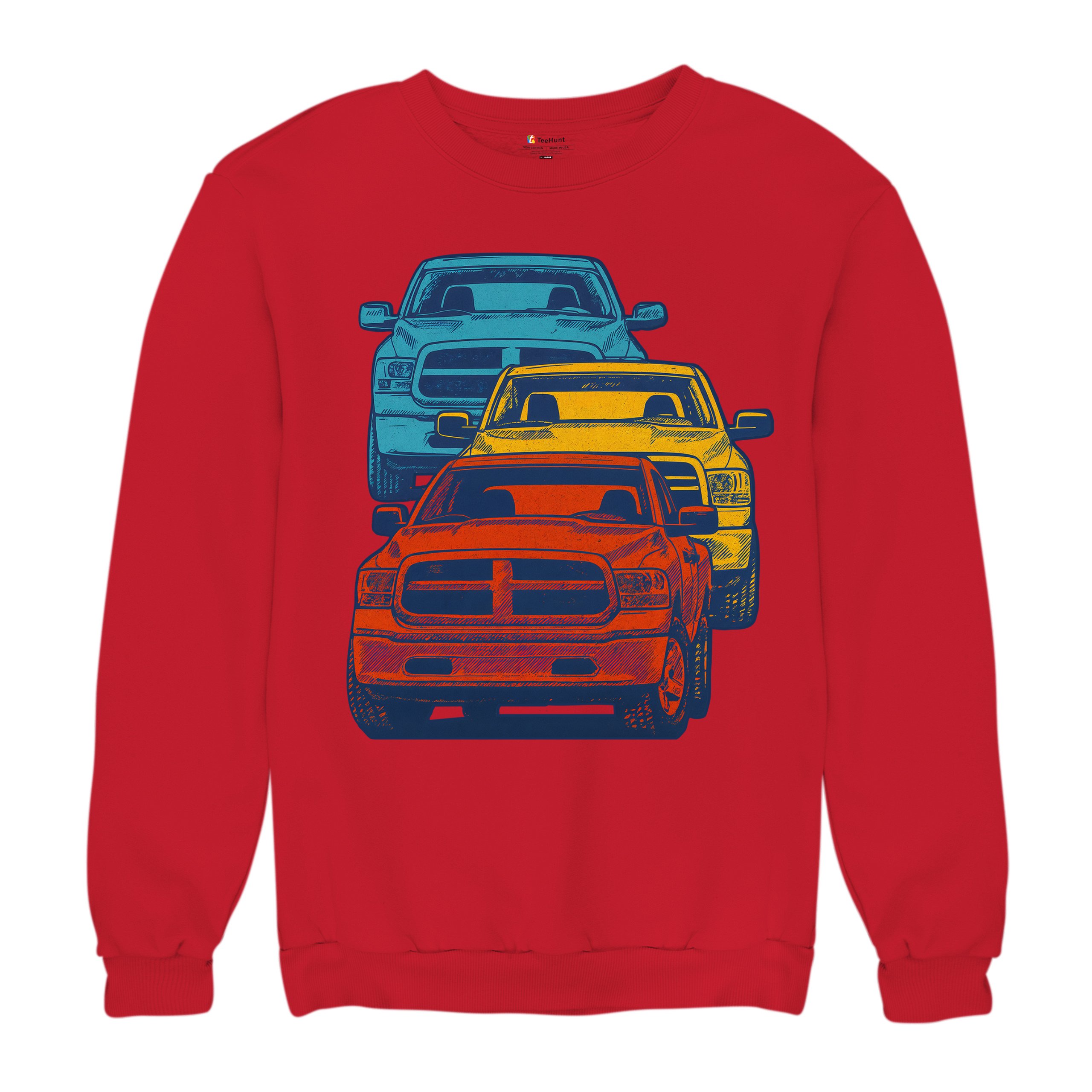 American Pickup Truck Stack Sweatshirt 4X4 Offroad Power Heavy Duty Crewneck - Picture 20 of 50