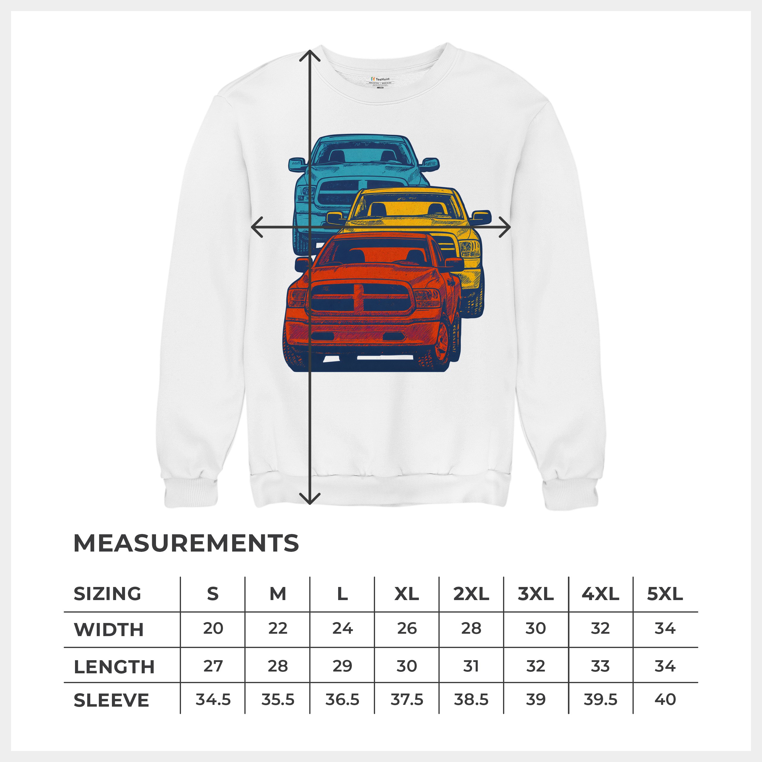 American Pickup Truck Stack Sweatshirt 4X4 Offroad Power Heavy Duty Crewneck - Picture 29 of 50