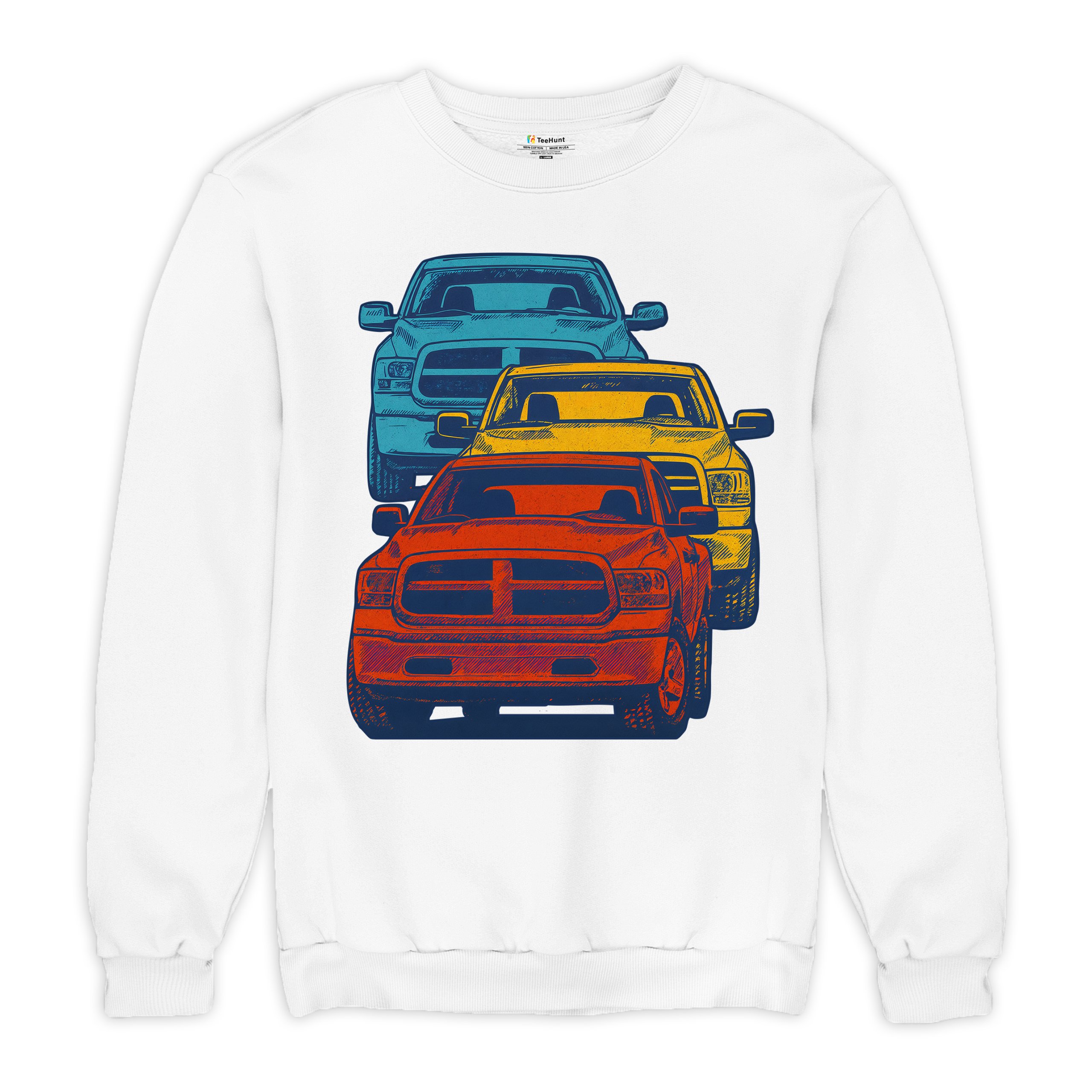American Pickup Truck Stack Sweatshirt 4X4 Offroad Power Heavy Duty Crewneck - Picture 27 of 50