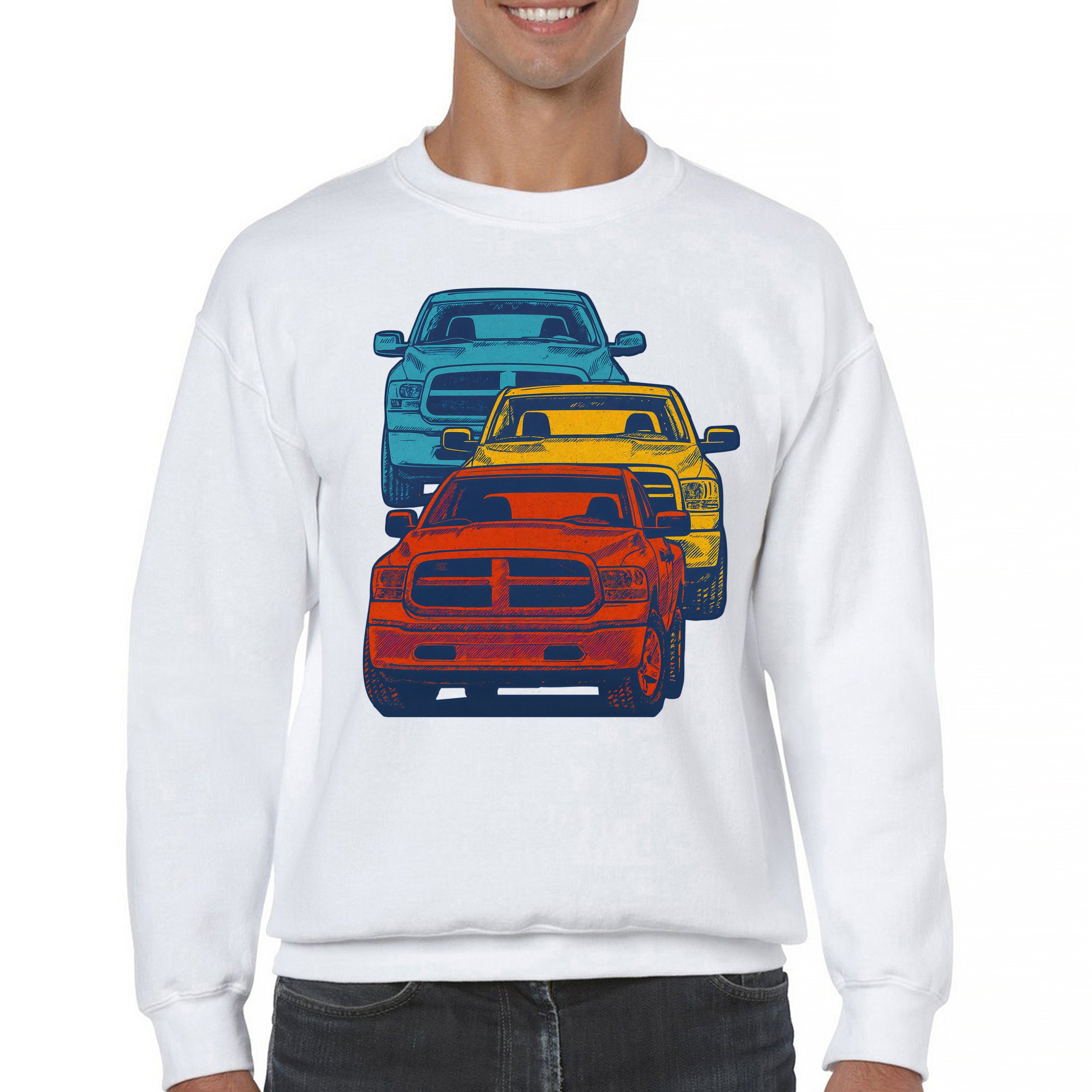 American Pickup Truck Stack Sweatshirt 4X4 Offroad Power Heavy Duty Crewneck - Picture 23 of 50