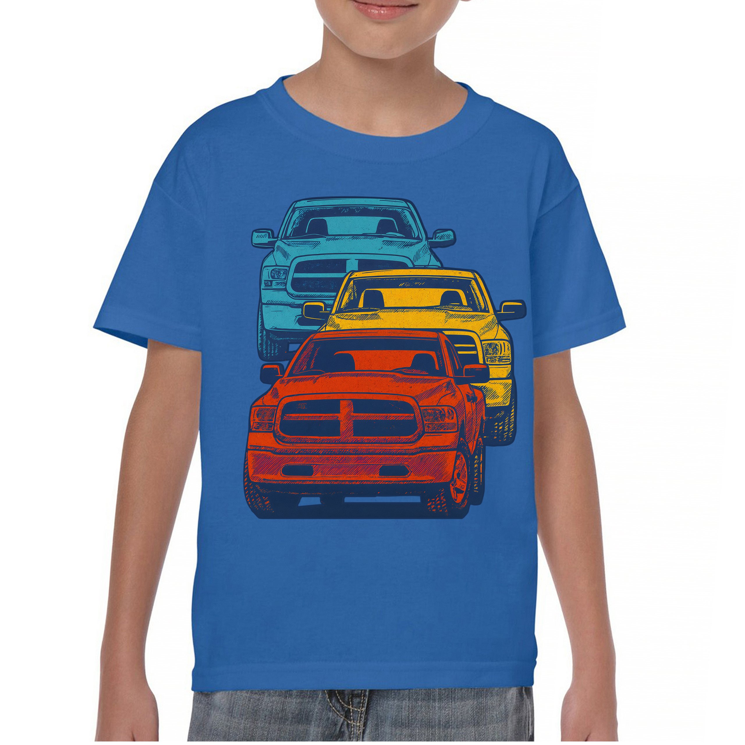 American Pickup Truck Stack Youth T-shirt 4X4 Offroad Power Heavy Duty Kids - Picture 37 of 50