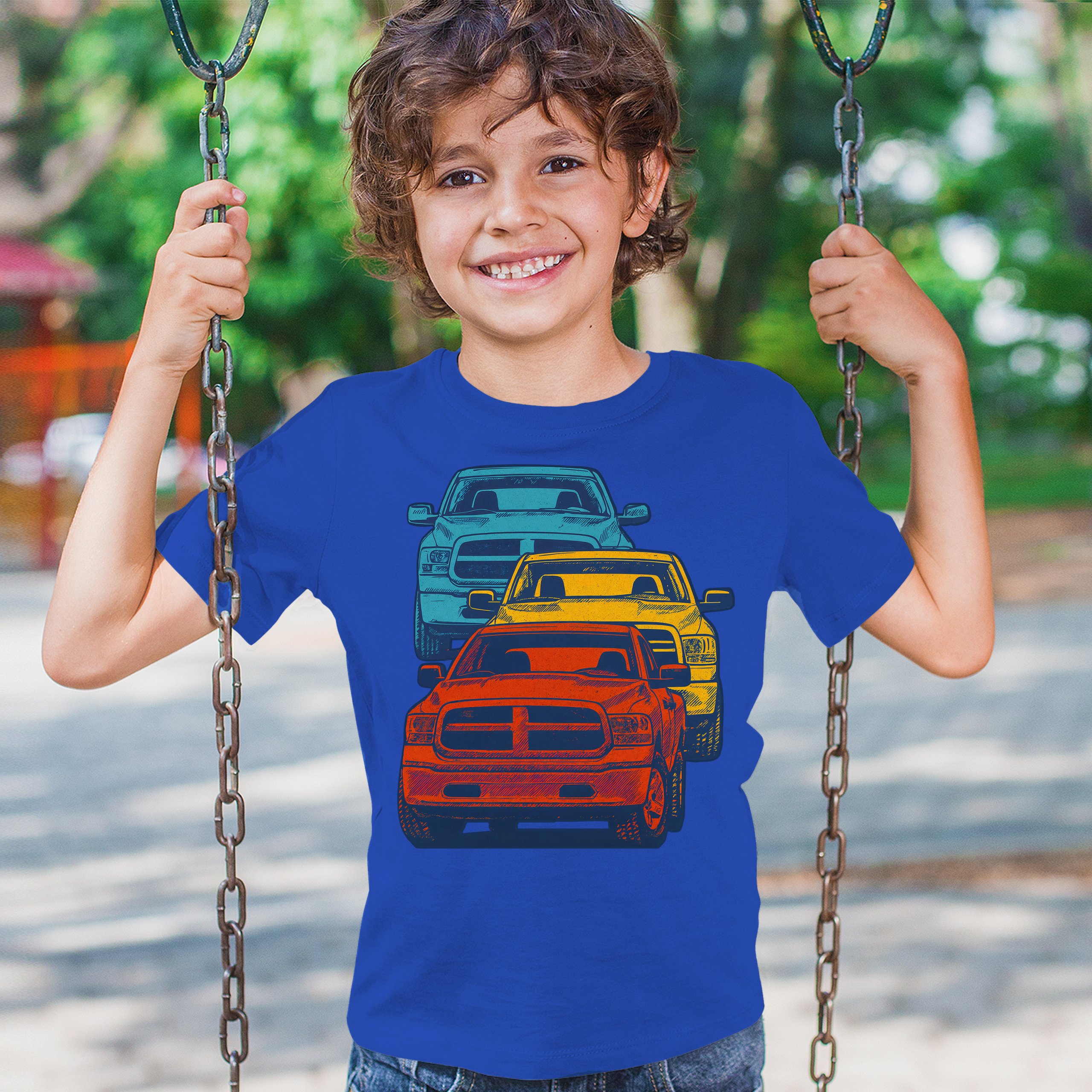 American Pickup Truck Stack Youth T-shirt 4X4 Offroad Power Heavy Duty Kids - Picture 40 of 50