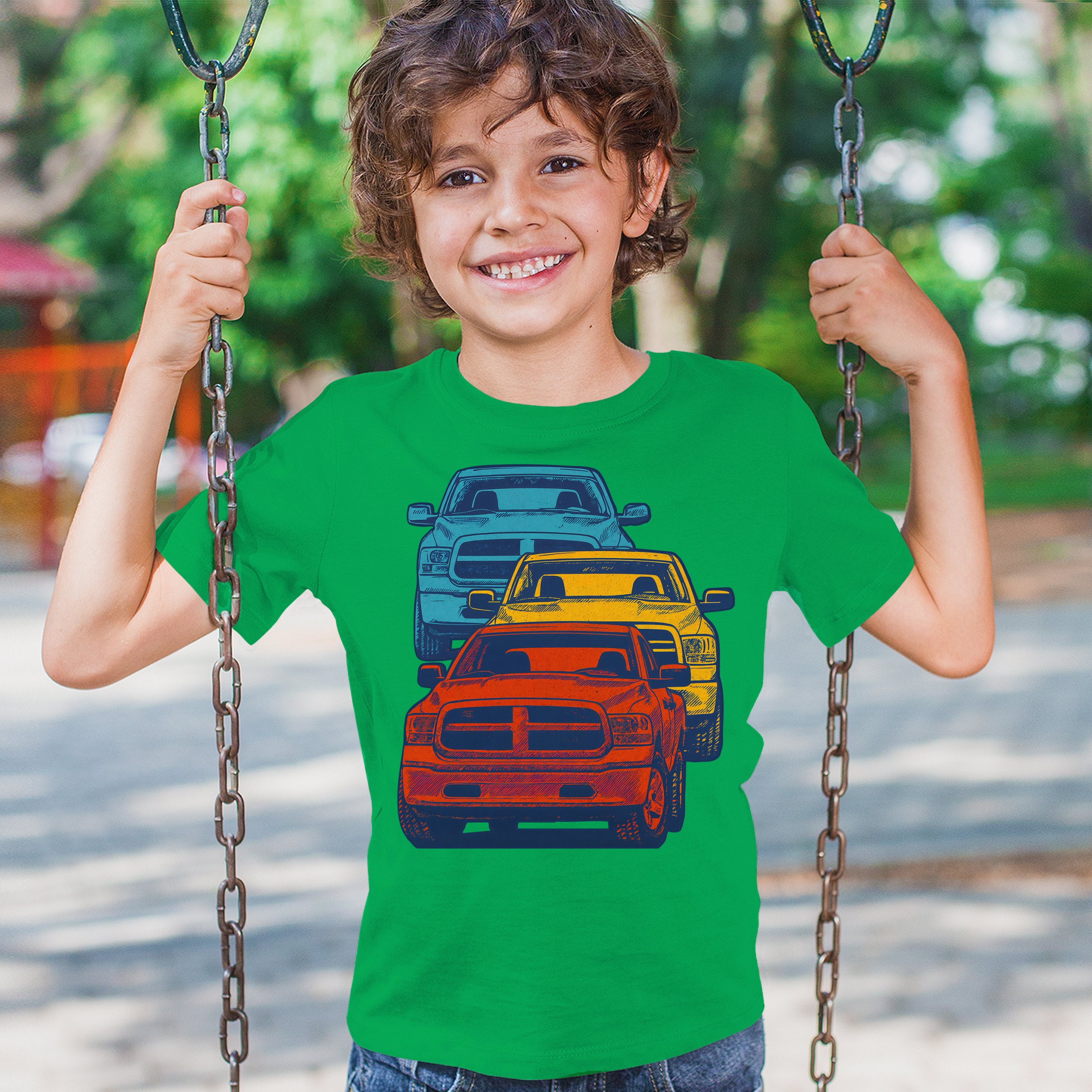 American Pickup Truck Stack Youth T-shirt 4X4 Offroad Power Heavy Duty Kids - Picture 33 of 50