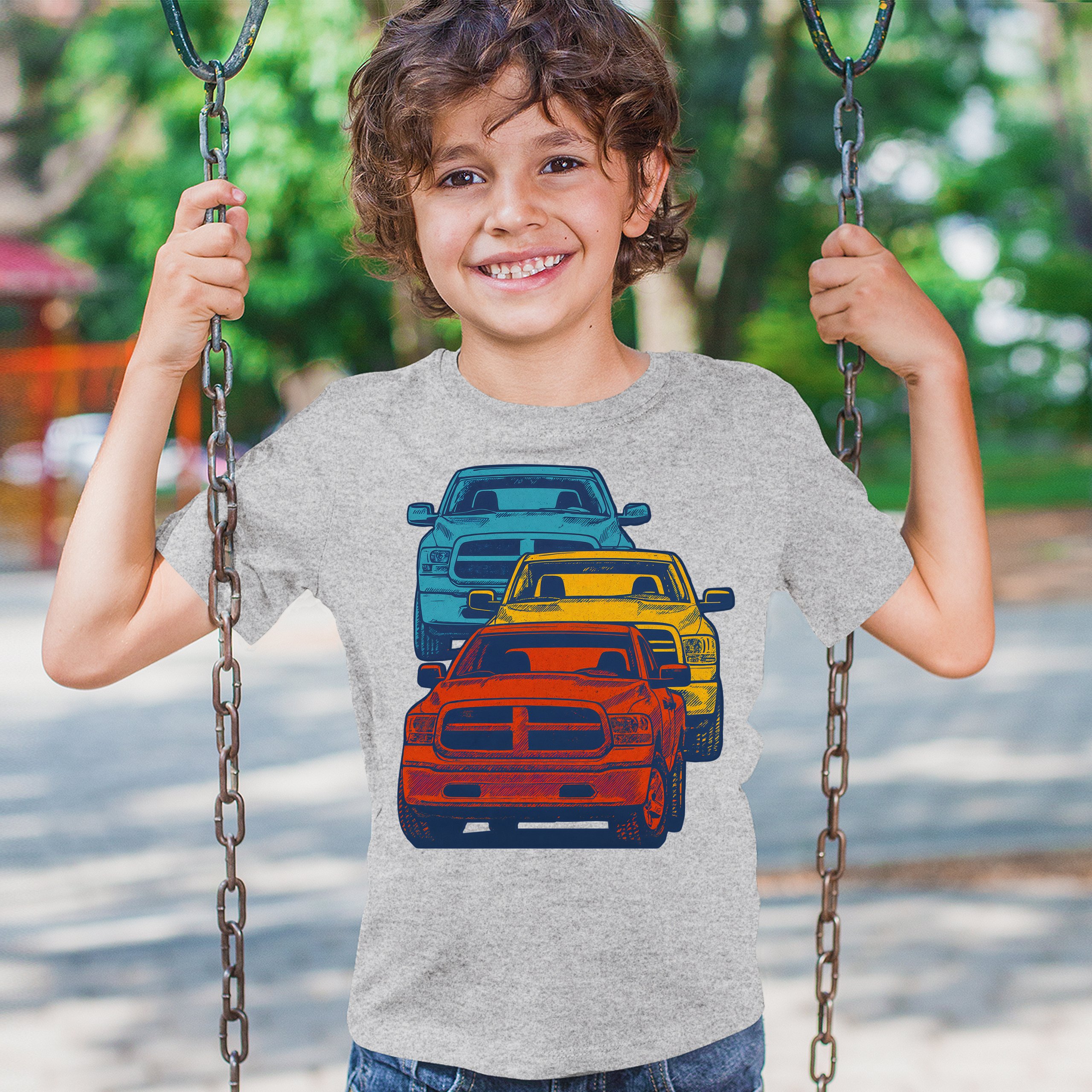 American Pickup Truck Stack Youth T-shirt 4X4 Offroad Power Heavy Duty Kids - Picture 12 of 50