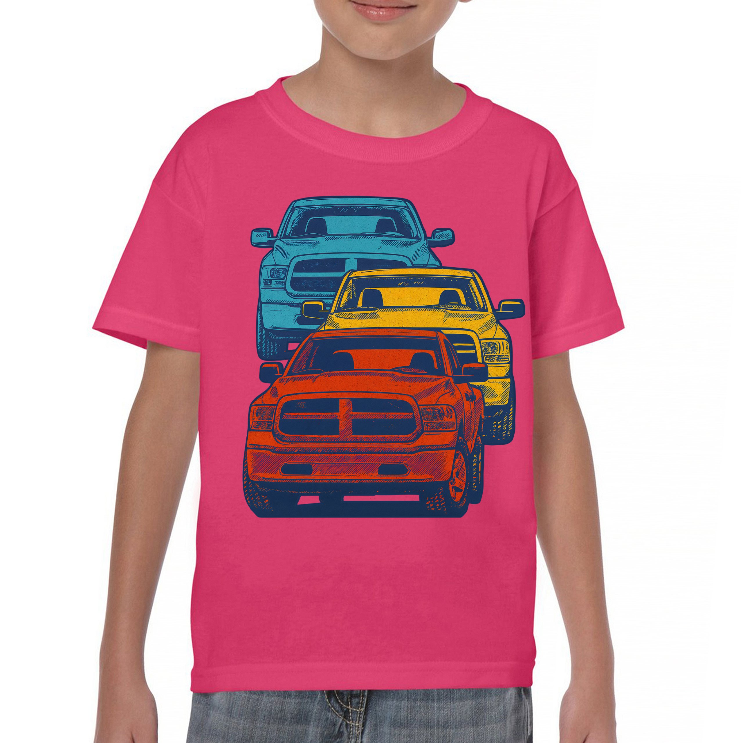 American Pickup Truck Stack Youth T-shirt 4X4 Offroad Power Heavy Duty Kids - Picture 44 of 50