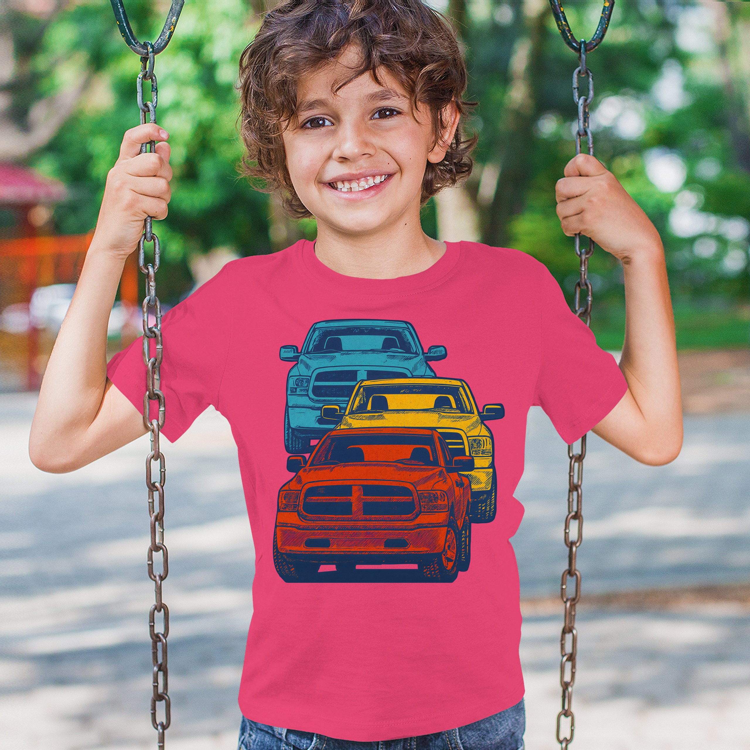American Pickup Truck Stack Youth T-shirt 4X4 Offroad Power Heavy Duty Kids - Picture 47 of 50