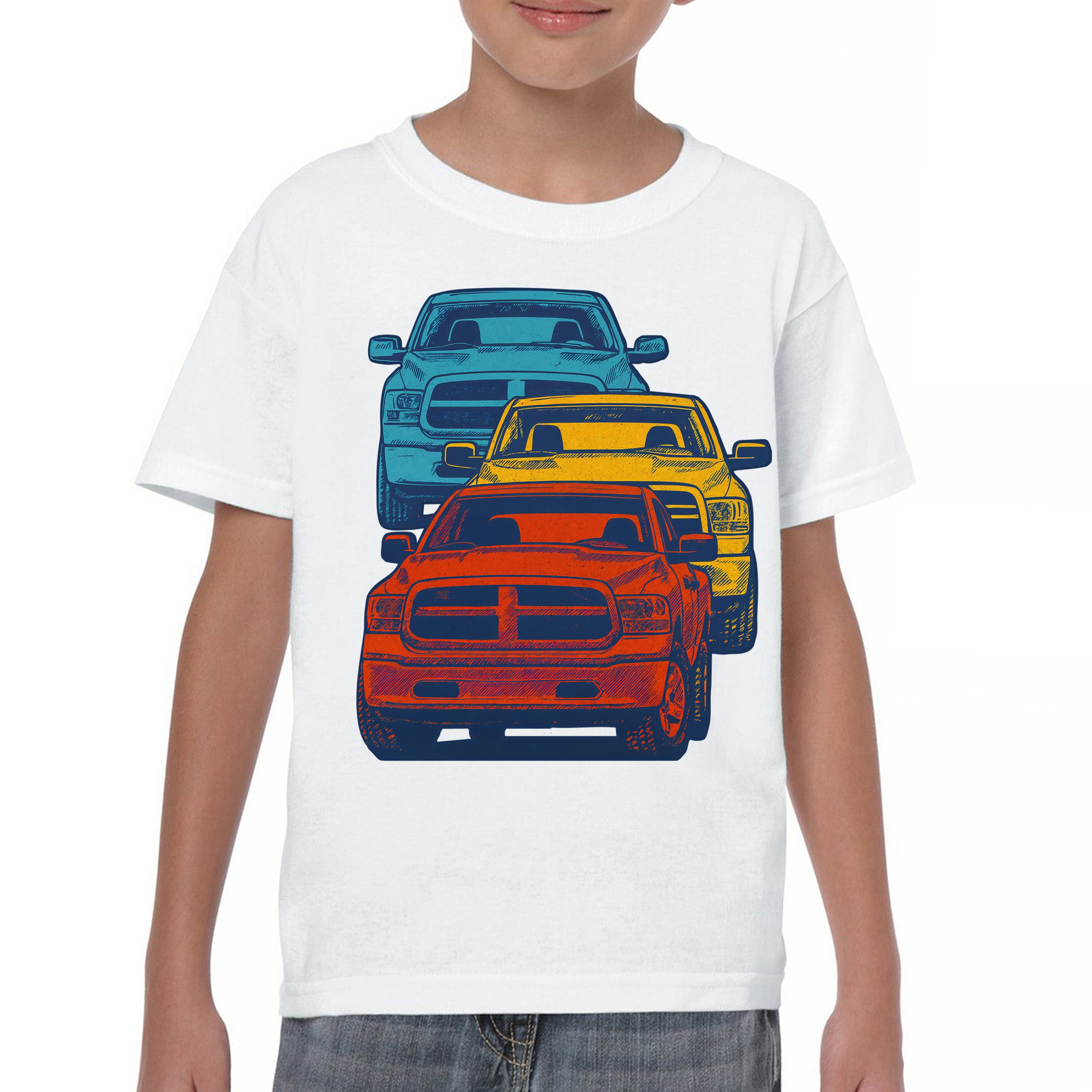 American Pickup Truck Stack Youth T-shirt 4X4 Offroad Power Heavy Duty Kids - Picture 23 of 50
