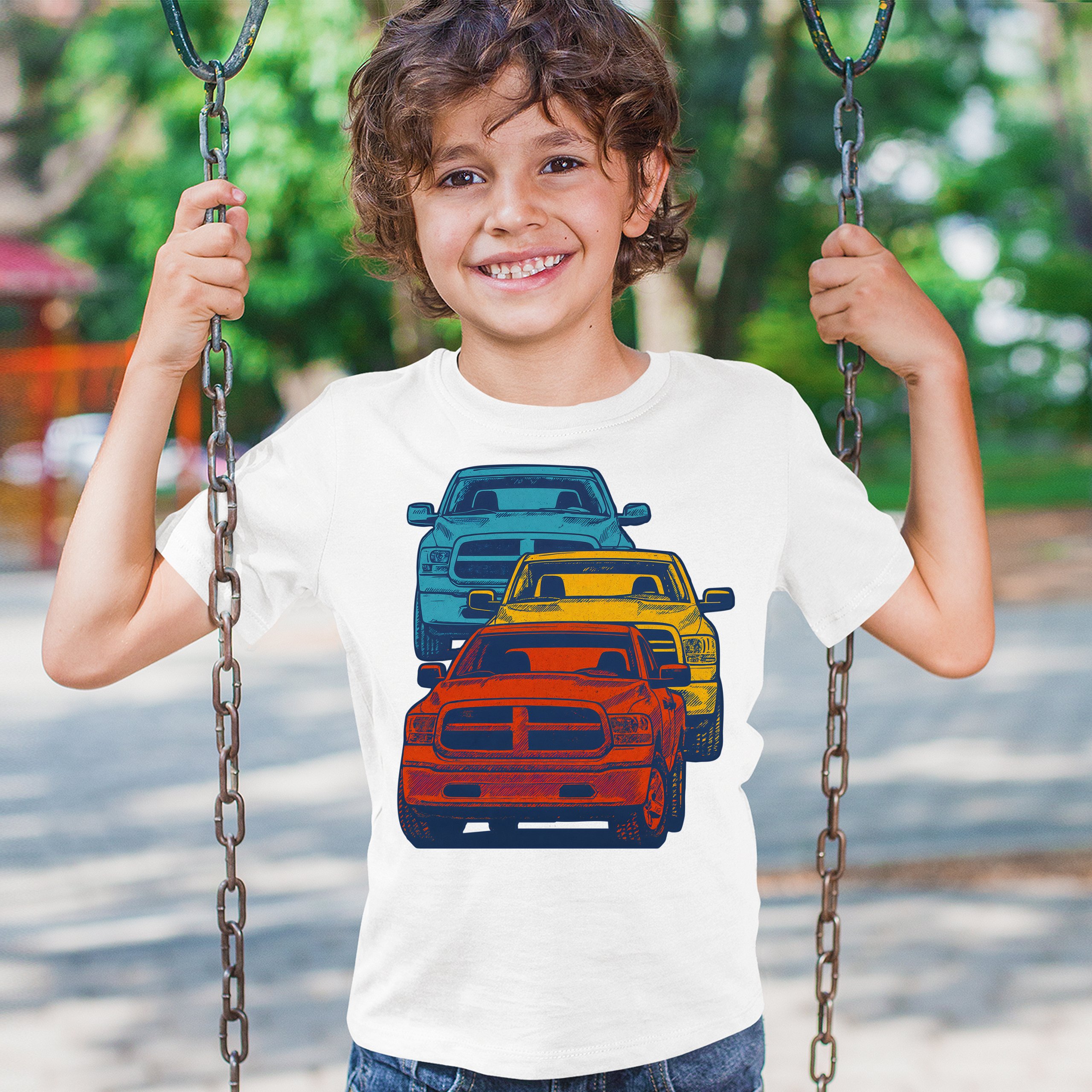 American Pickup Truck Stack Youth T-shirt 4X4 Offroad Power Heavy Duty Kids - Picture 26 of 50