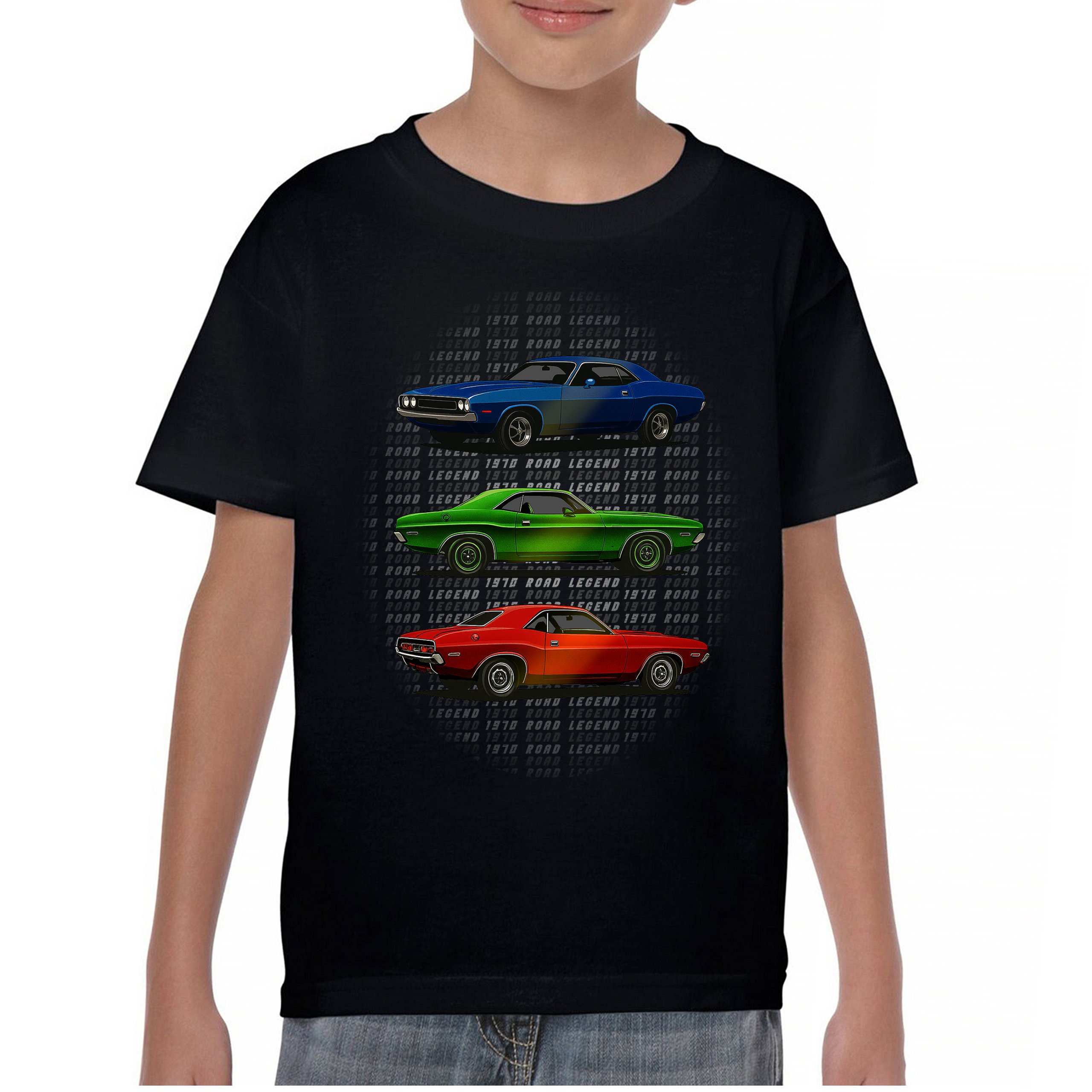 1970 Road Legends Muscle Car Youth T-shirt American Vintage Classic Kids - Picture 2 of 50