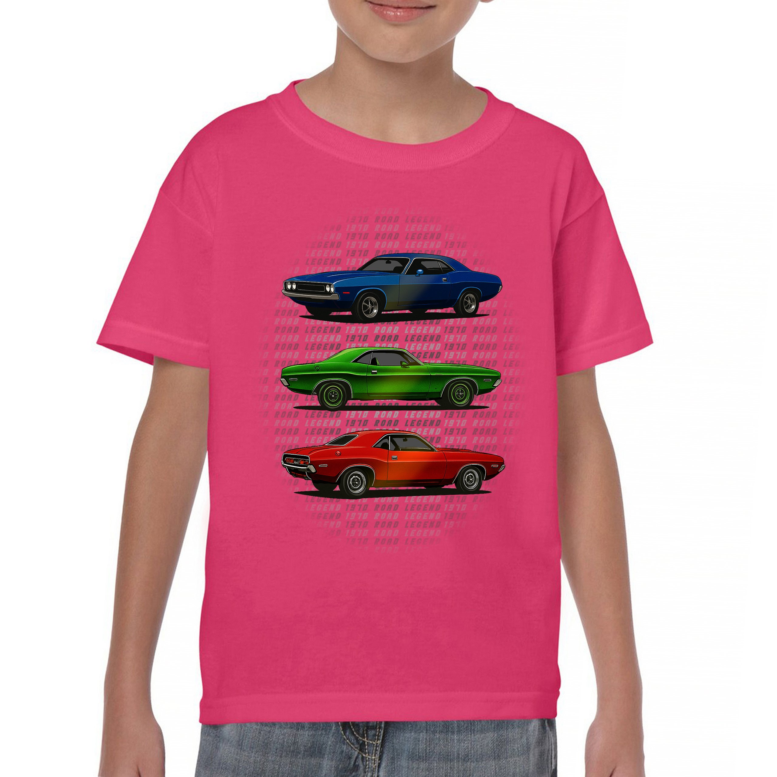 1970 Road Legends Muscle Car Youth T-shirt American Vintage Classic Kids - Picture 44 of 50