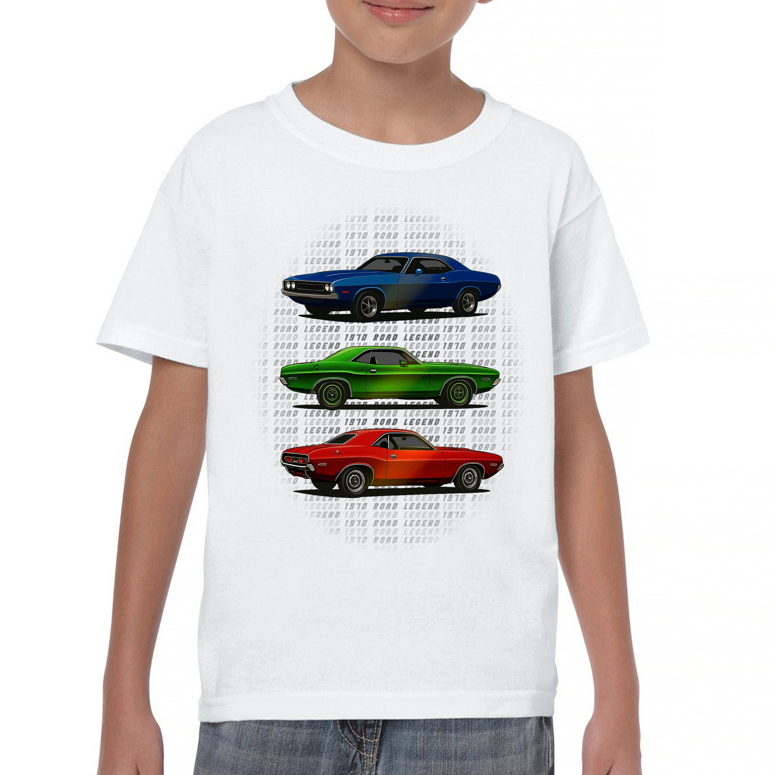 1970 Road Legends Muscle Car Youth T-shirt American Vintage Classic Kids - Picture 23 of 50