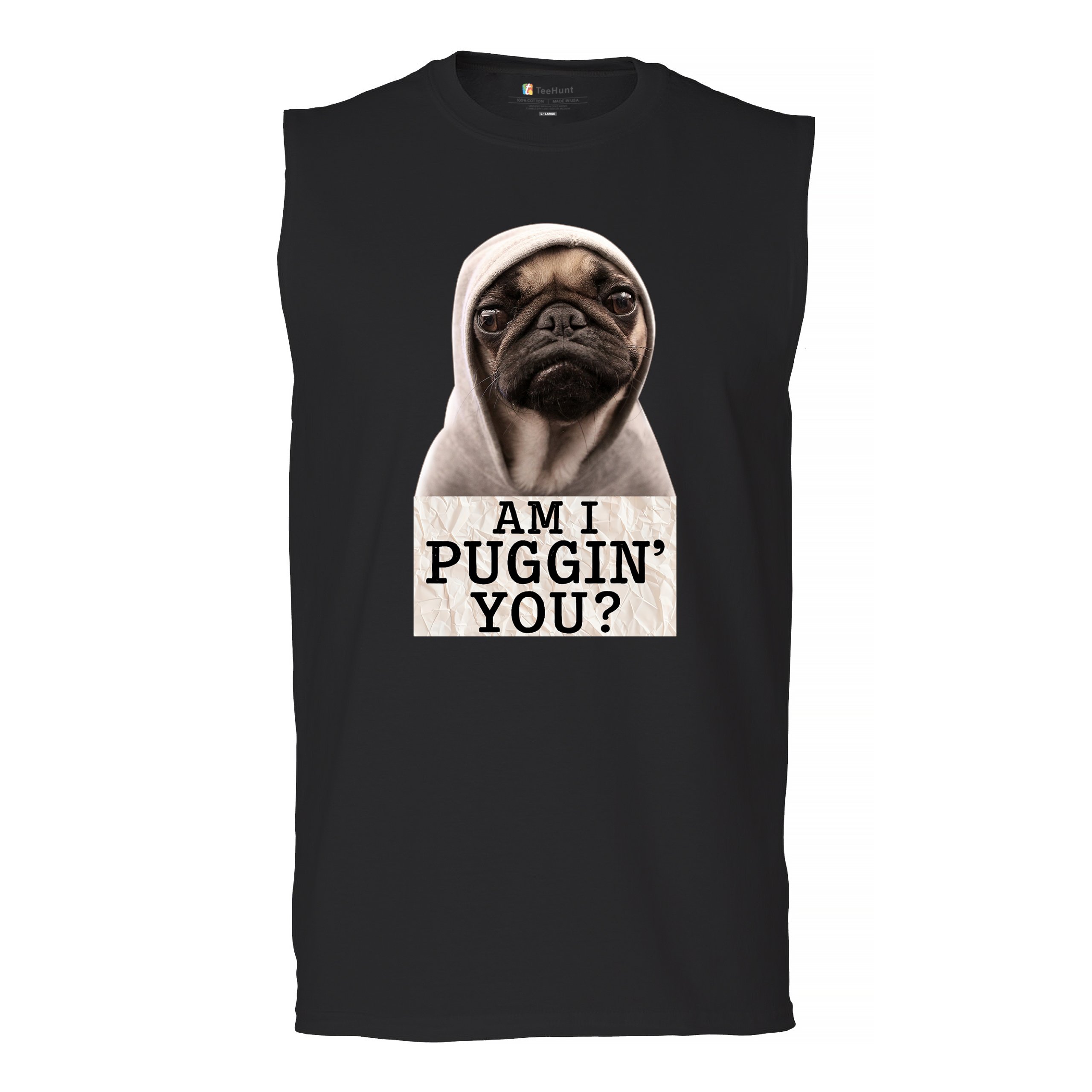 ALTRA Am I Puggin You Camicia Muscolare Uomo Divertente Carlino Cucciolo Cane Mamma Pet Carlino Papà