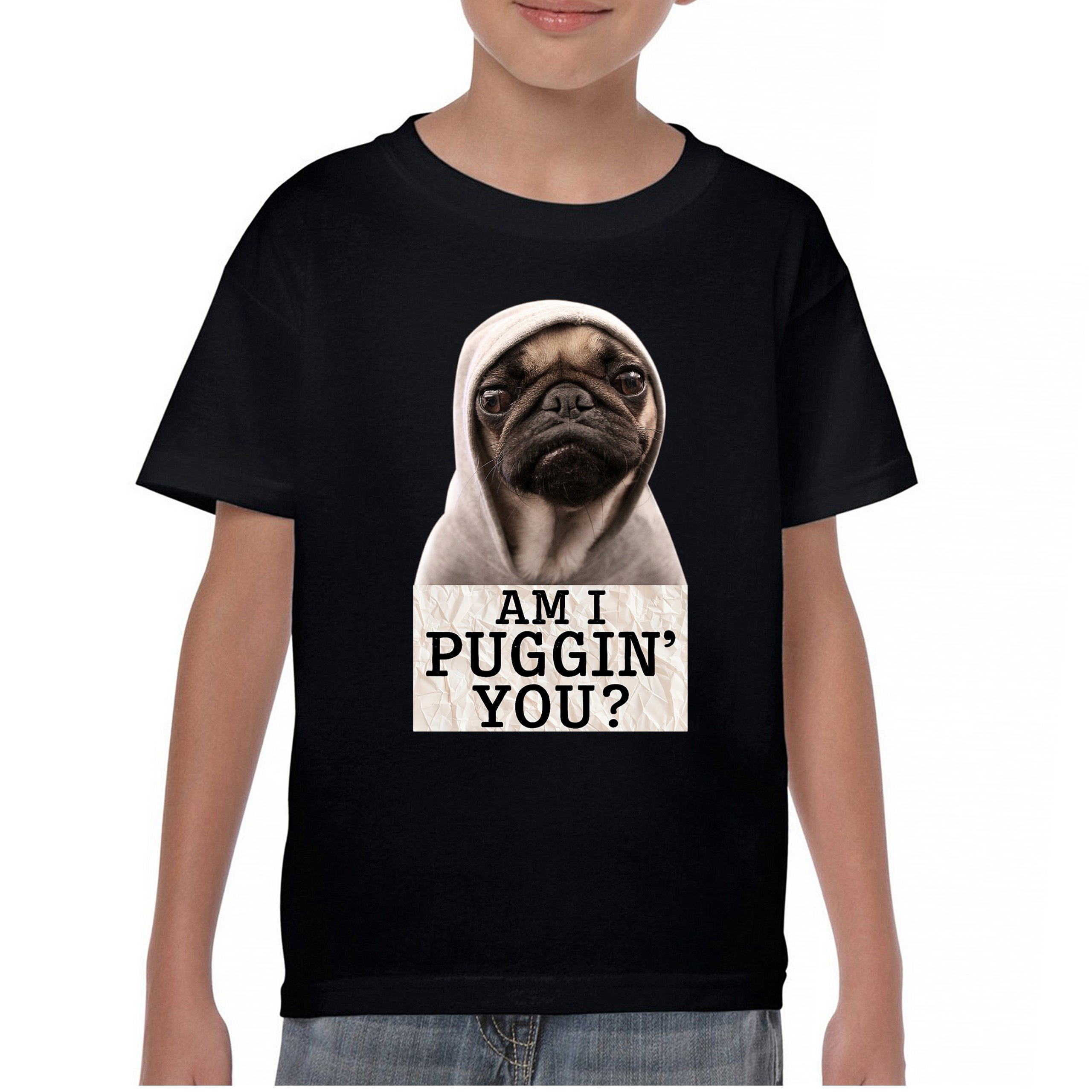 Am I Puggin You Youth T-shirt Funny Pug Puppy Dog Mom Pet Pug Dad Kids - Picture 2 of 50