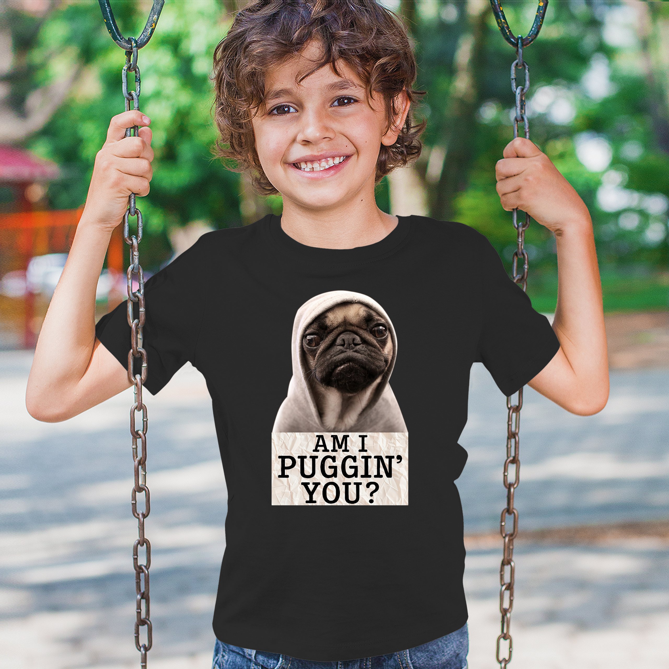 Am I Puggin You Youth T-shirt Funny Pug Puppy Dog Mom Pet Pug Dad Kids - Picture 5 of 50