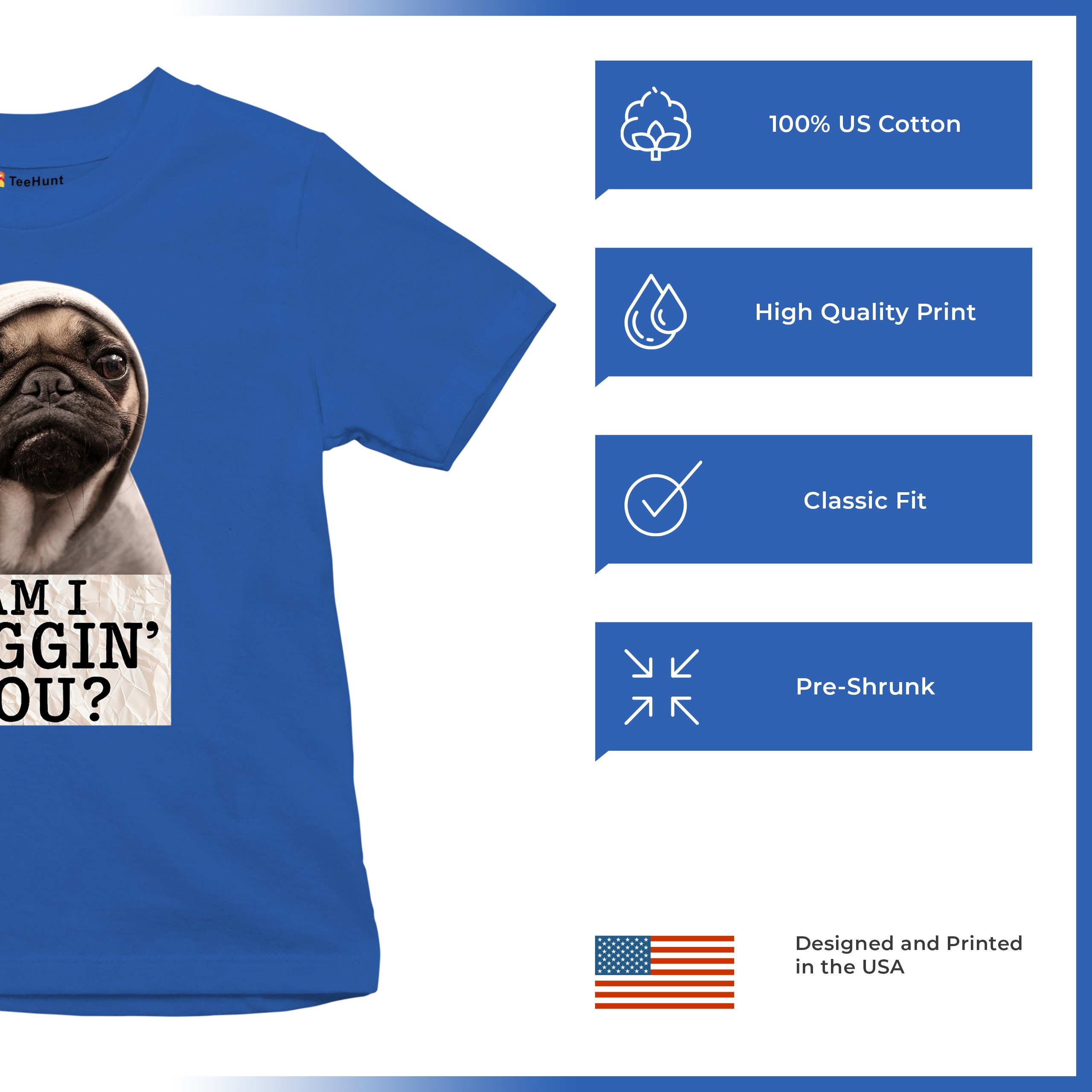 Am I Puggin You Youth T-shirt Funny Pug Puppy Dog Mom Pet Pug Dad Kids - Picture 42 of 50