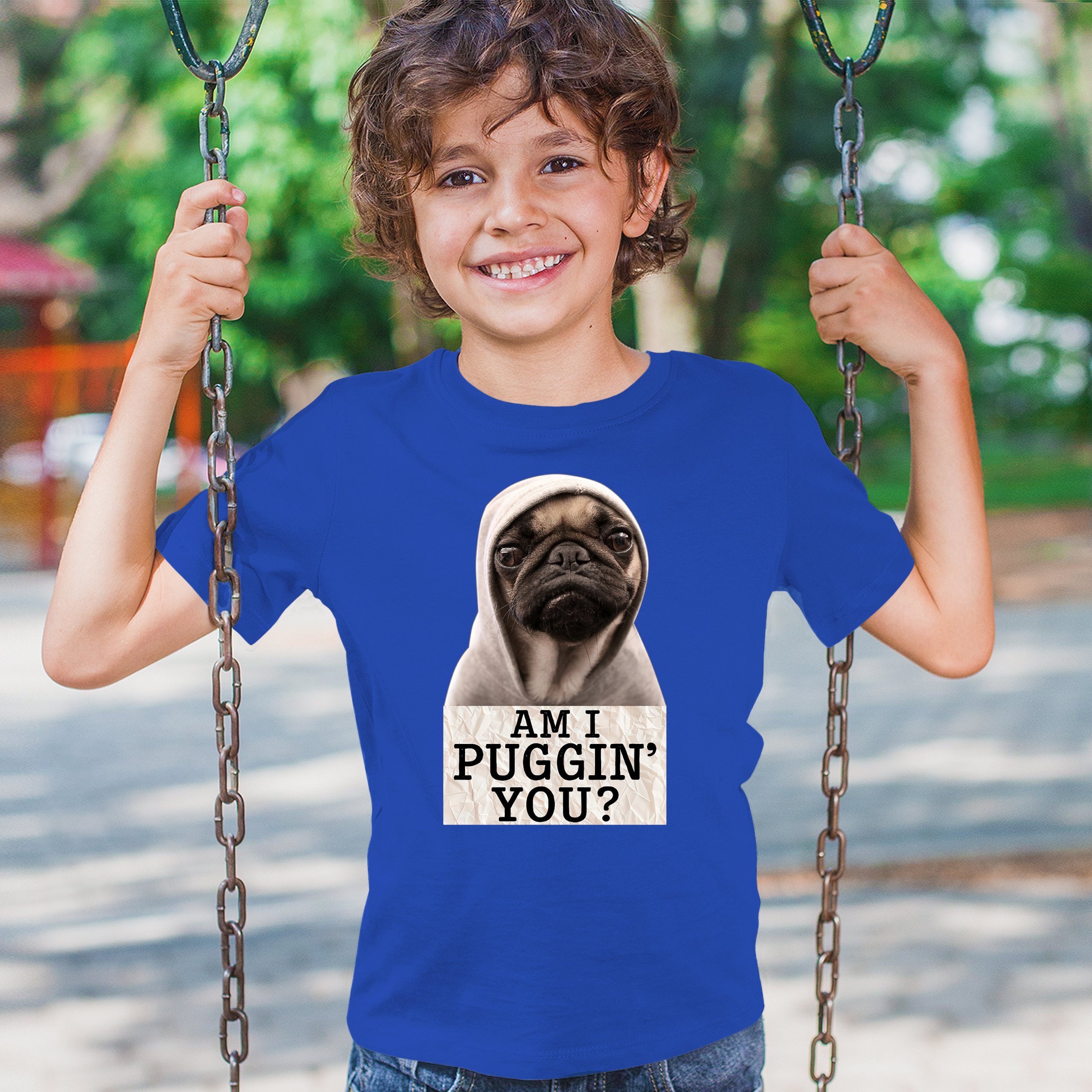 Am I Puggin You Youth T-shirt Funny Pug Puppy Dog Mom Pet Pug Dad Kids - Picture 40 of 50