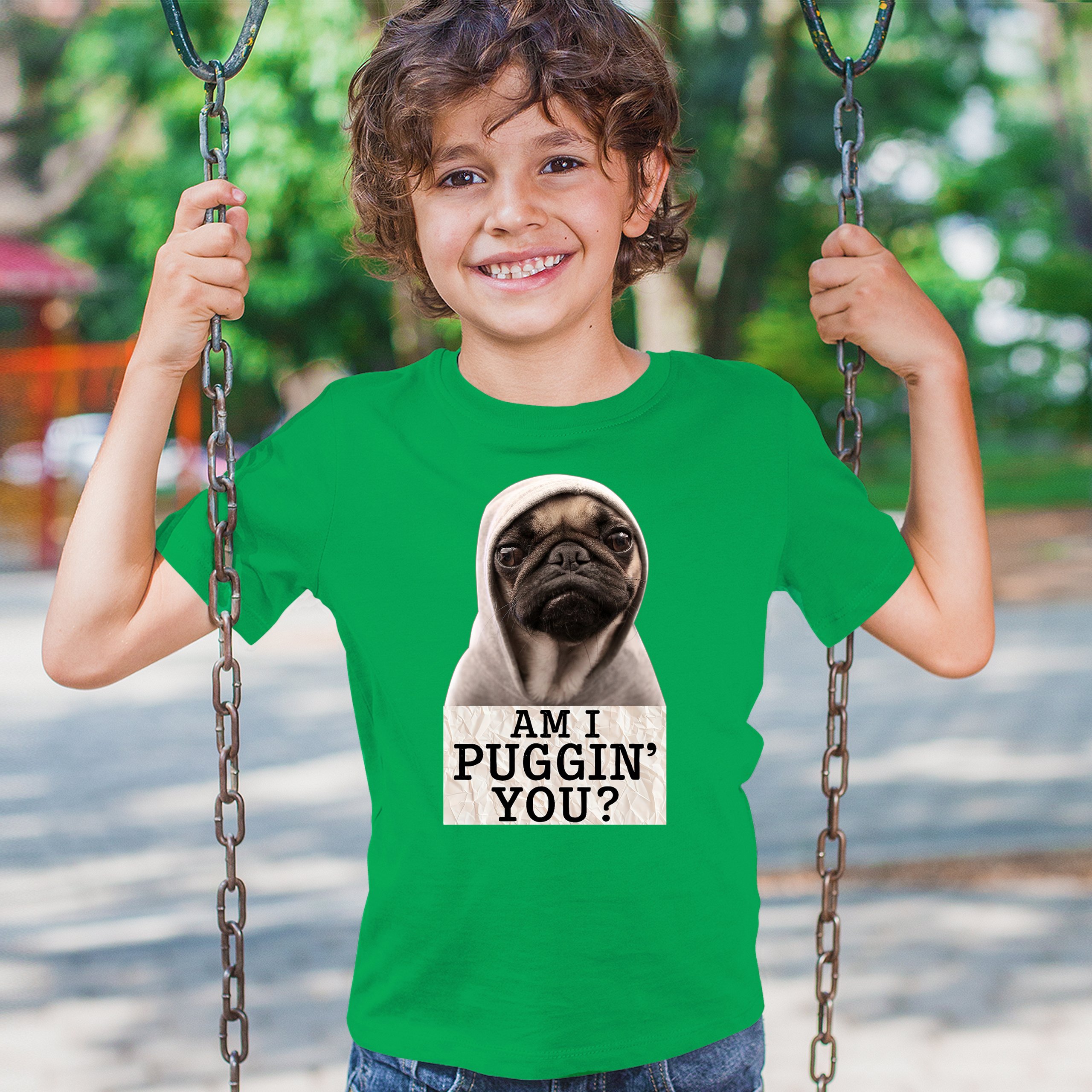 Am I Puggin You Youth T-shirt Funny Pug Puppy Dog Mom Pet Pug Dad Kids - Picture 33 of 50