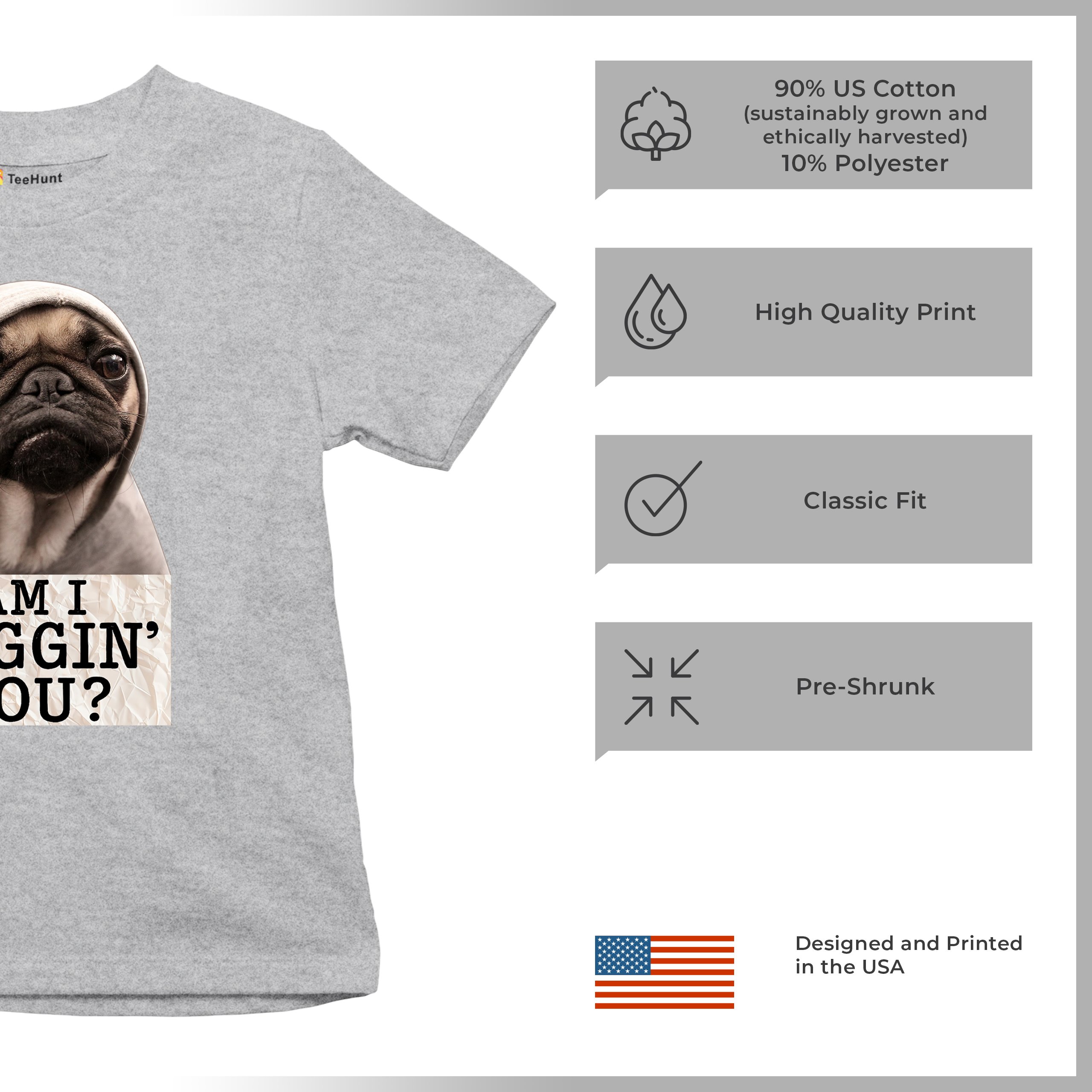 Am I Puggin You Youth T-shirt Funny Pug Puppy Dog Mom Pet Pug Dad Kids - Picture 14 of 50