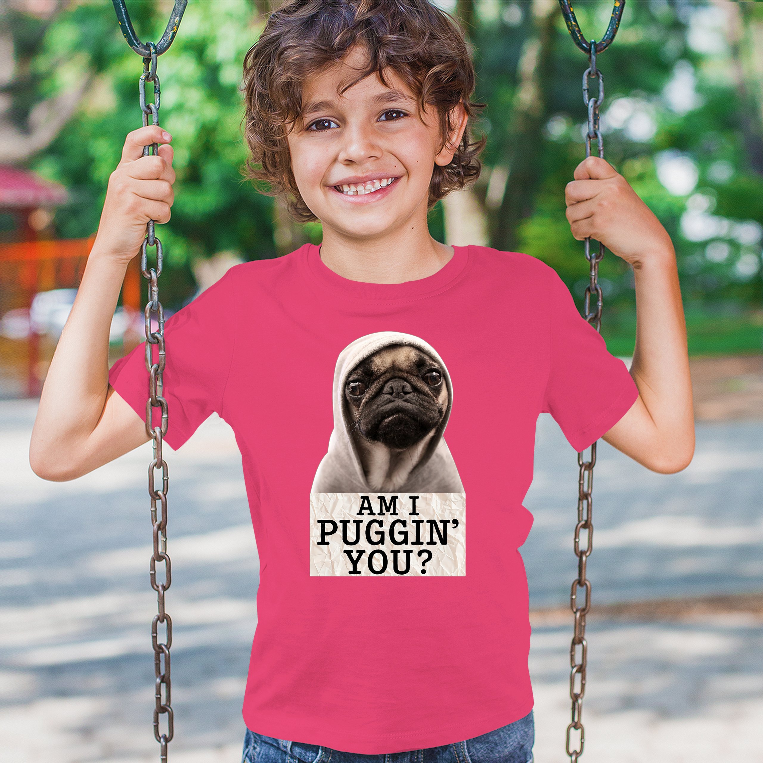 Am I Puggin You Youth T-shirt Funny Pug Puppy Dog Mom Pet Pug Dad Kids - Picture 47 of 50