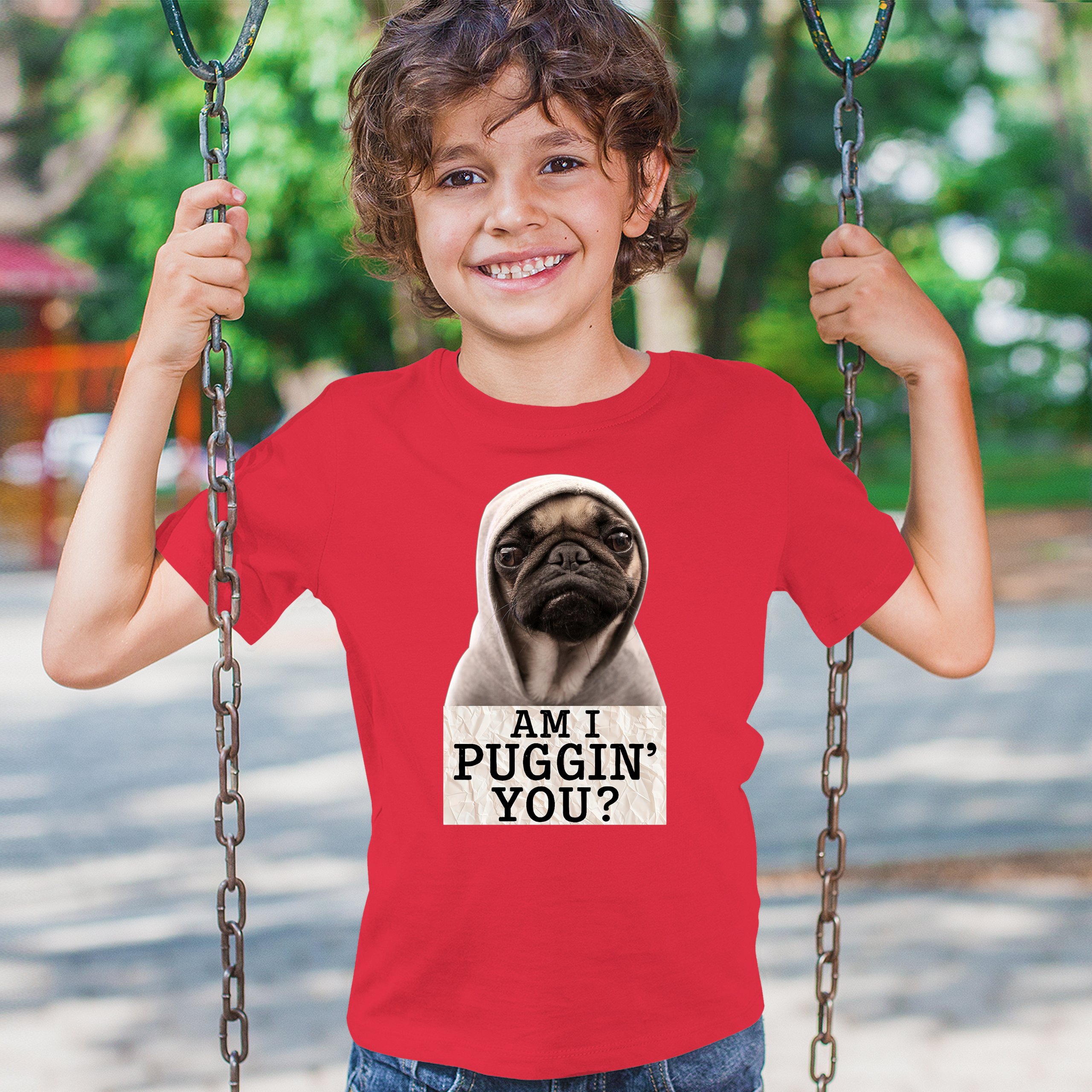 Am I Puggin You Youth T-shirt Funny Pug Puppy Dog Mom Pet Pug Dad Kids - Picture 19 of 50