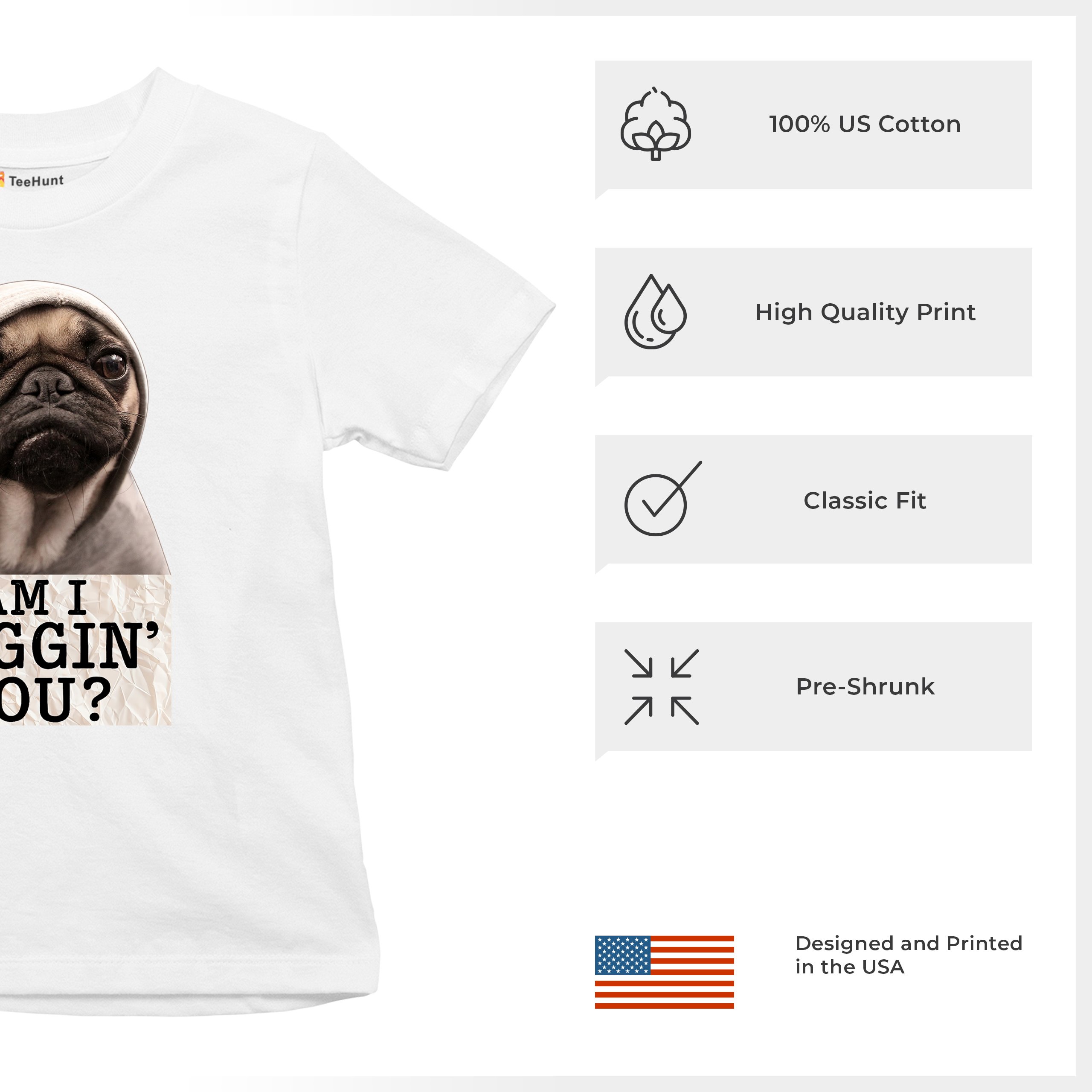 Am I Puggin You Youth T-shirt Funny Pug Puppy Dog Mom Pet Pug Dad Kids - Picture 28 of 50