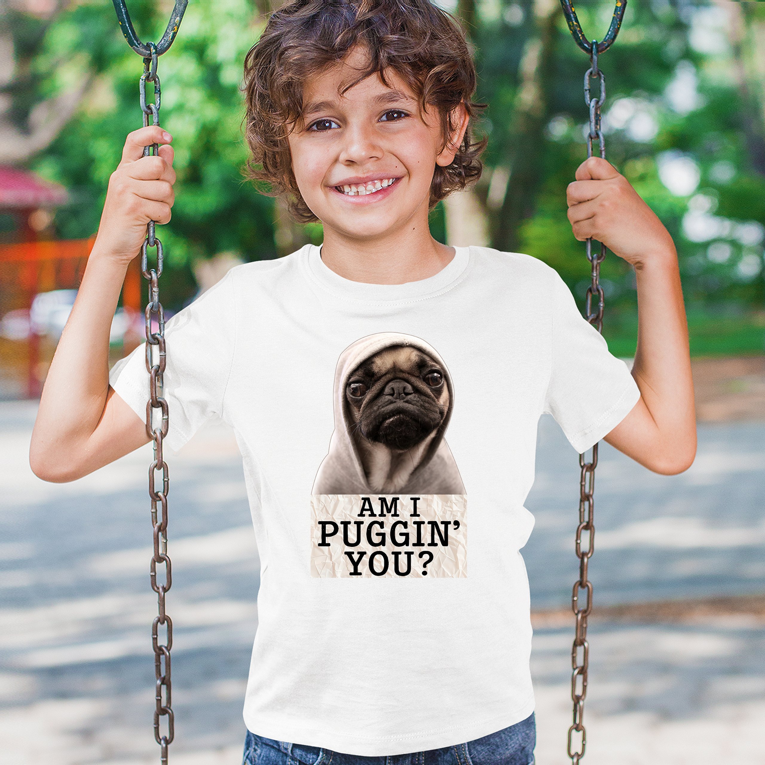 Am I Puggin You Youth T-shirt Funny Pug Puppy Dog Mom Pet Pug Dad Kids - Picture 26 of 50