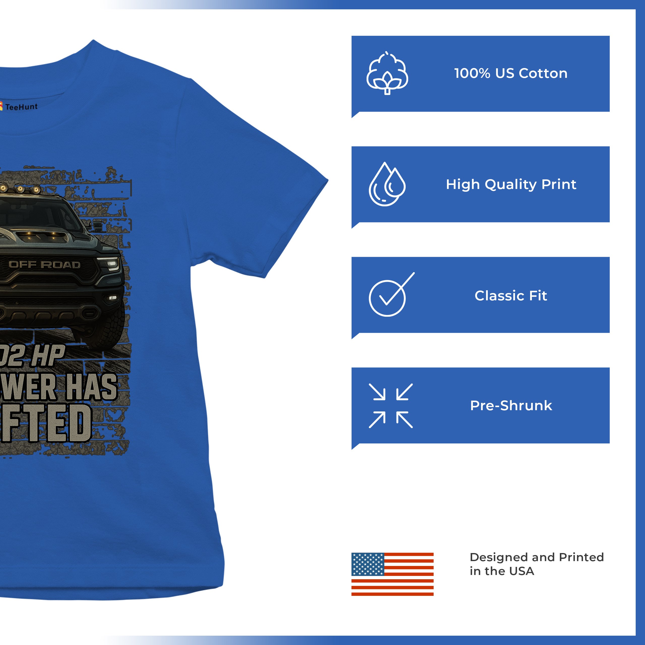 The Power Has Shifted Youth T-shirt 702HP Pickup Truck Offroad Muscle 4x4 Kids - Picture 42 of 50